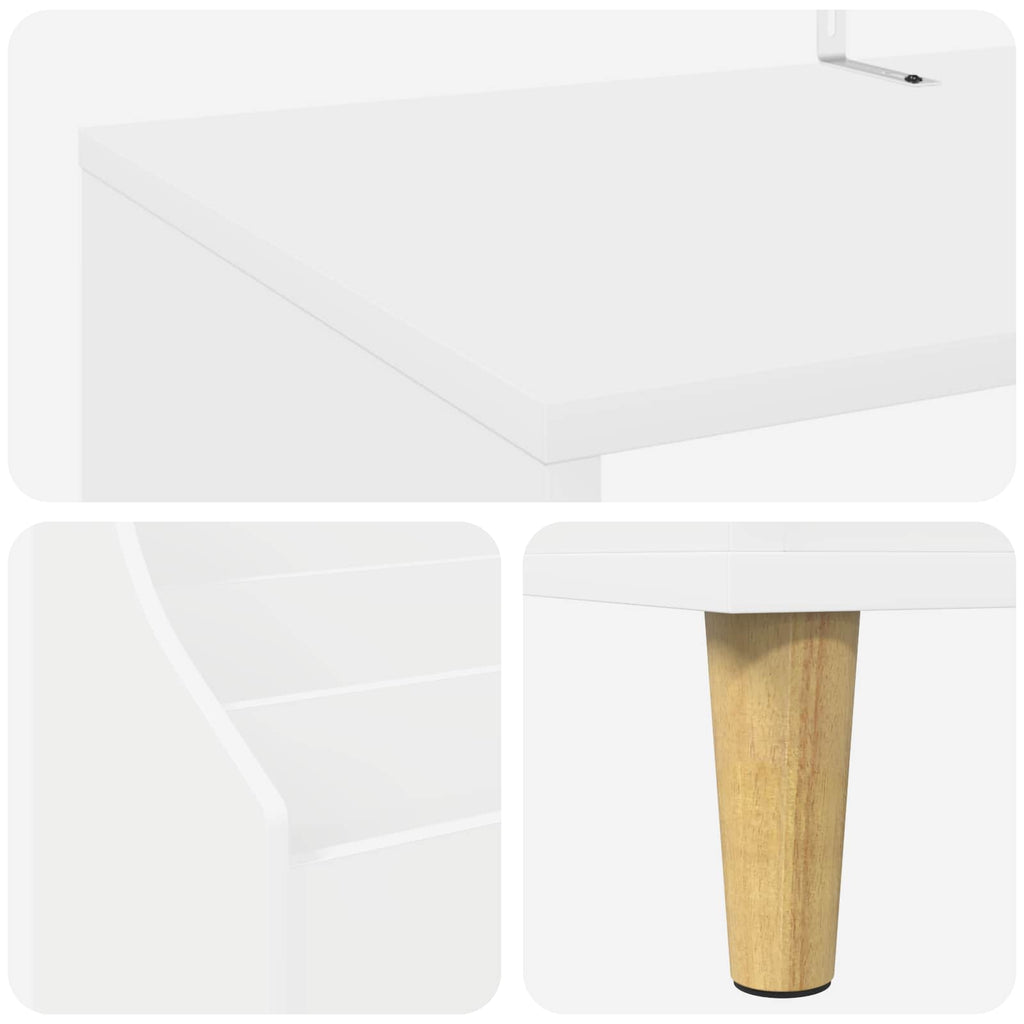 vidaXL Zestaw Półek na Media 3 szt. Biały 212 x 46 x 112 cm