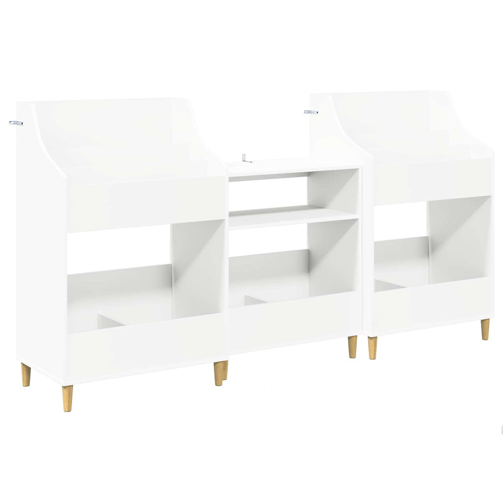 vidaXL Zestaw Półek na Media 3 szt. Biały 212 x 46 x 112 cm