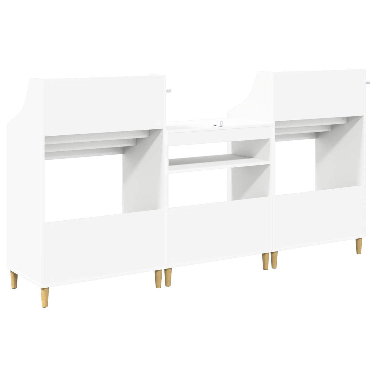 vidaXL Zestaw Półek na Media 3 szt. Biały 212 x 46 x 112 cm