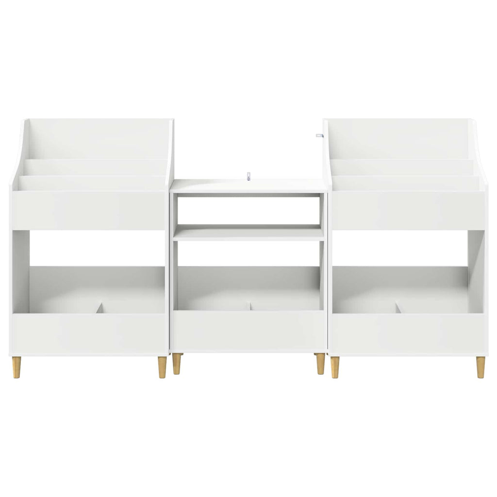 vidaXL Zestaw Półek na Media 3 szt. Biały 212 x 46 x 112 cm