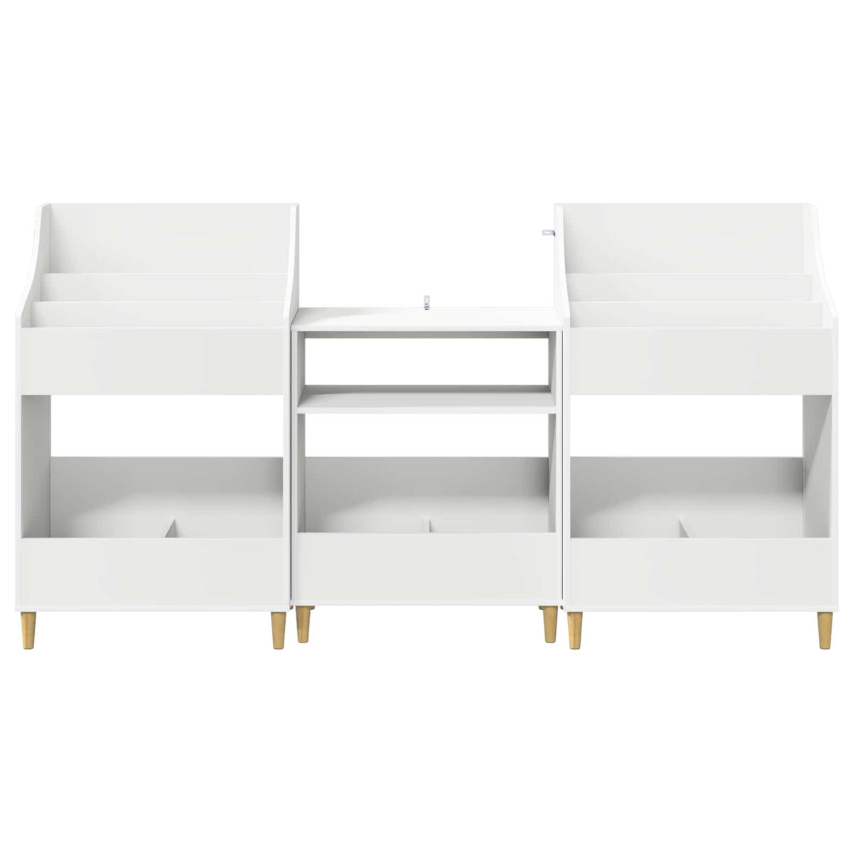 vidaXL Zestaw Półek na Media 3 szt. Biały 212 x 46 x 112 cm
