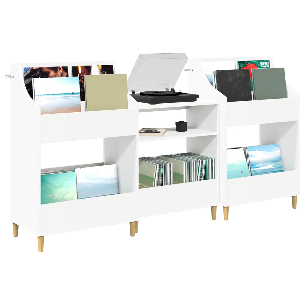 vidaXL Zestaw Półek na Media 3 szt. Biały 212 x 46 x 112 cm
