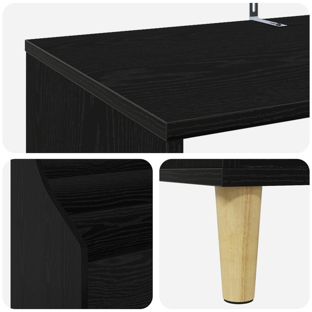 vidaXL Zestaw Półek na Media 3 szt. Czarny dąb 212 x 46 x 112 cm
