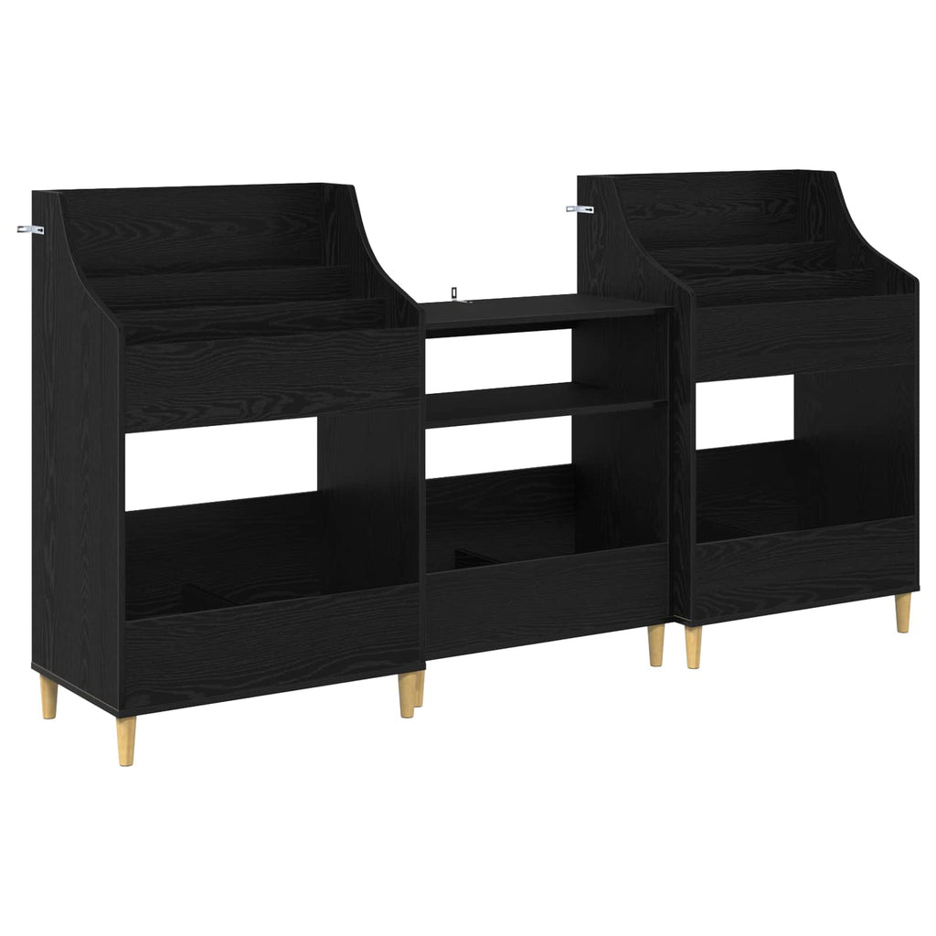 vidaXL Zestaw Półek na Media 3 szt. Czarny dąb 212 x 46 x 112 cm
