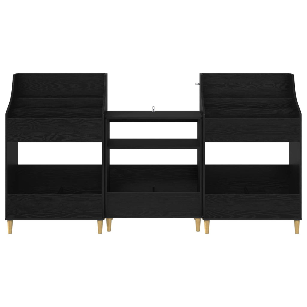 vidaXL Zestaw Półek na Media 3 szt. Czarny dąb 212 x 46 x 112 cm