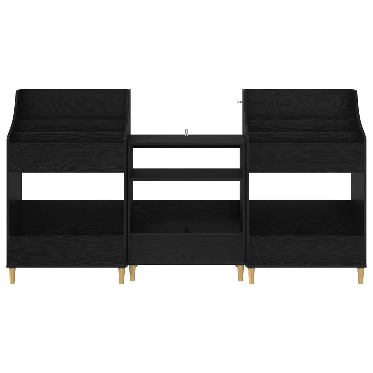 vidaXL Zestaw Półek na Media 3 szt. Czarny dąb 212 x 46 x 112 cm