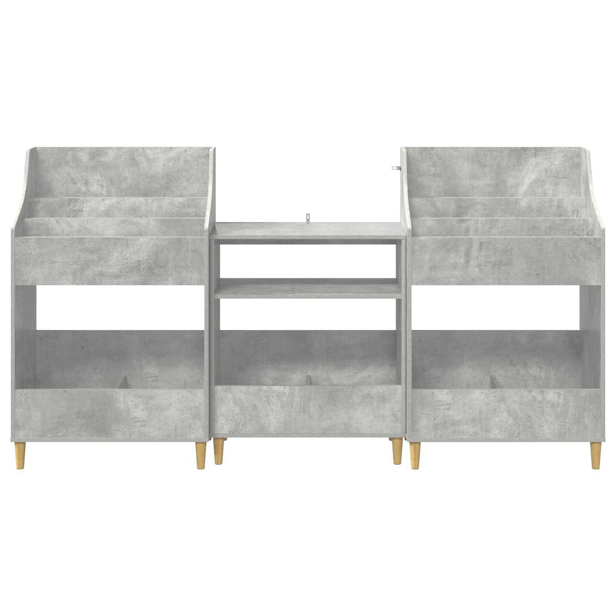vidaXL Zestaw Półek na Media 3 szt. Betonowy szary 212 x 46 x 112 cm