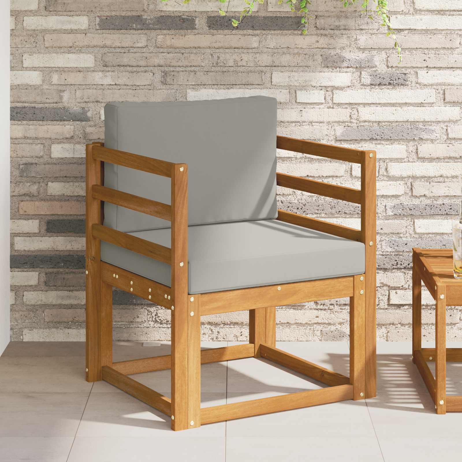 vidaXL Sofa na zewnątrz Lite drewno akacjowe i poliester