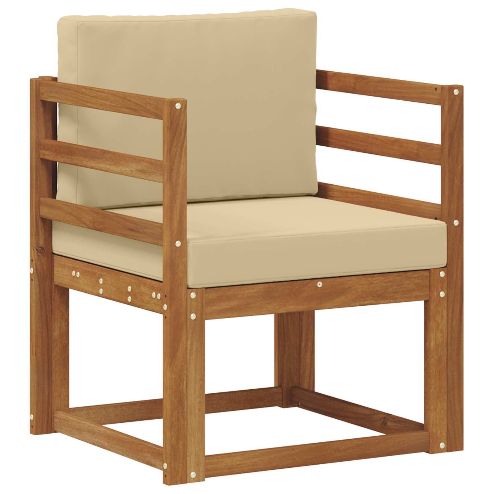 vidaXL Sofa na zewnątrz Lite drewno akacjowe i poliester Naturalny