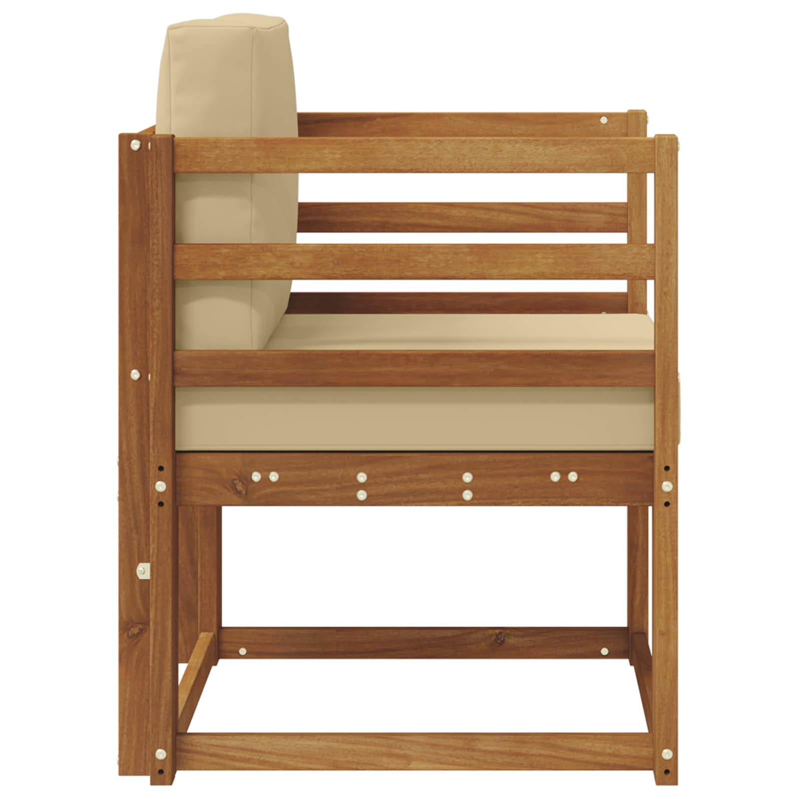 vidaXL Sofa na zewnątrz Lite drewno akacjowe i poliester Naturalny