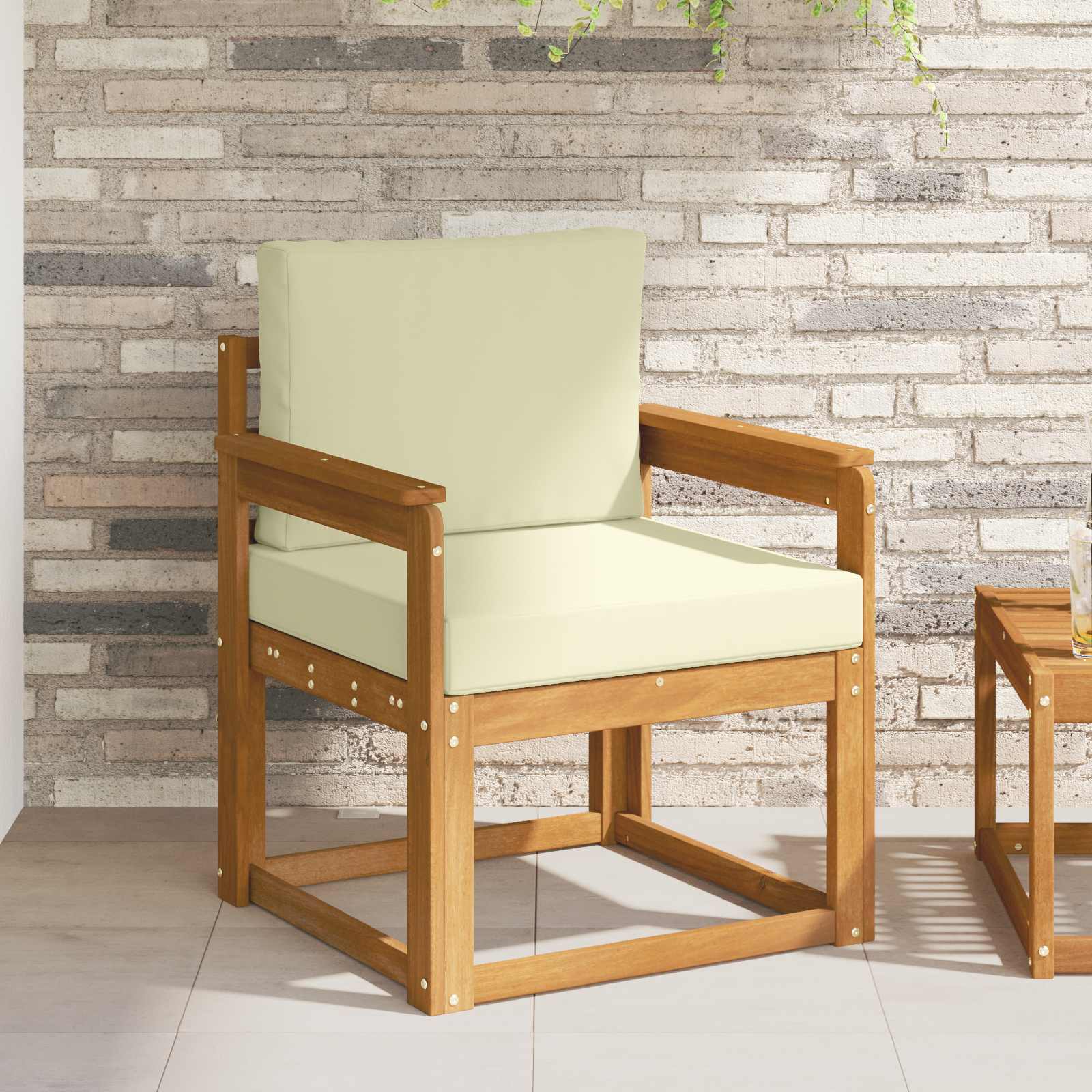 vidaXL Sofa na zewnątrz Lite drewno akacjowe i poliester Naturalny