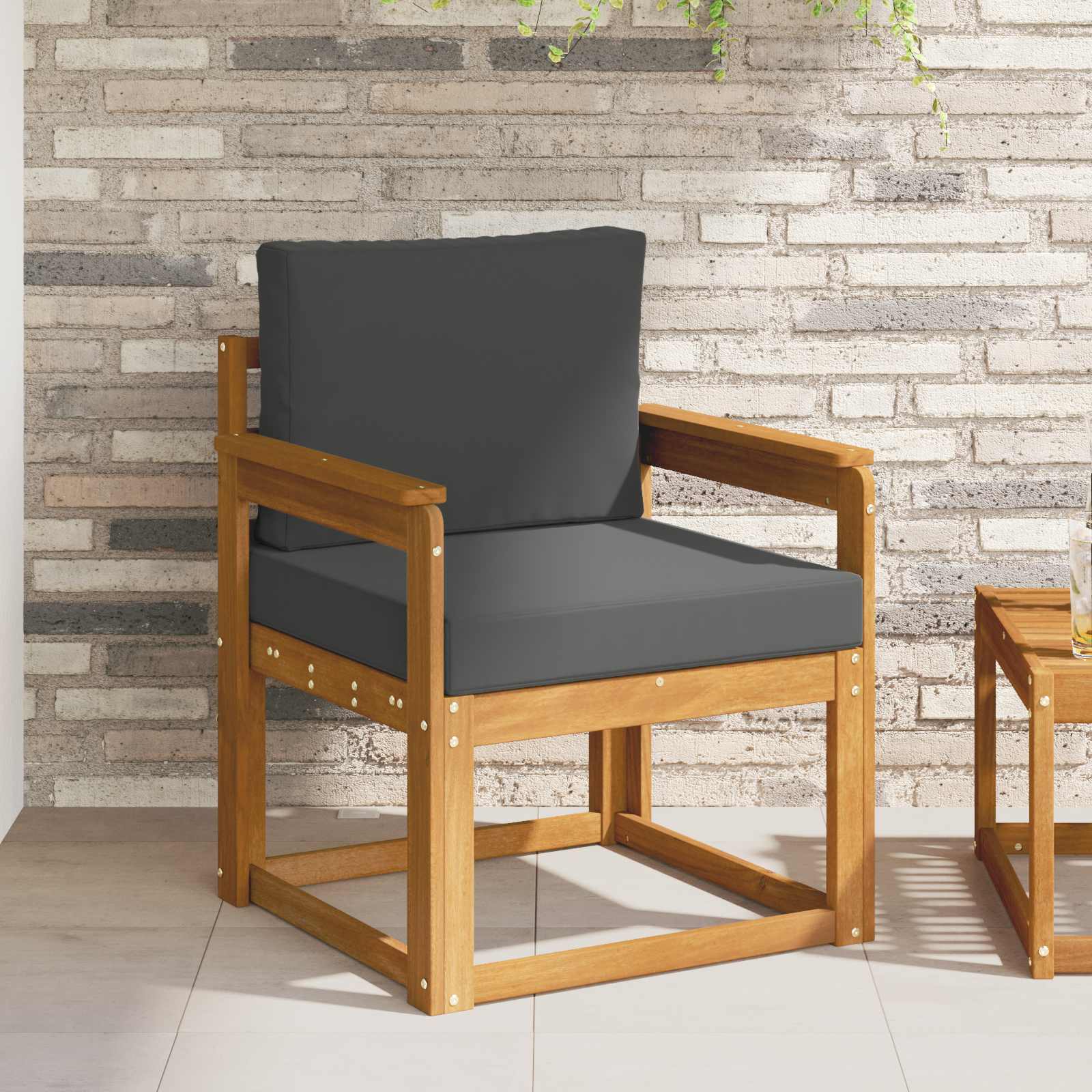 vidaXL Sofa na zewnątrz Lite drewno akacjowe i poliester Naturalny