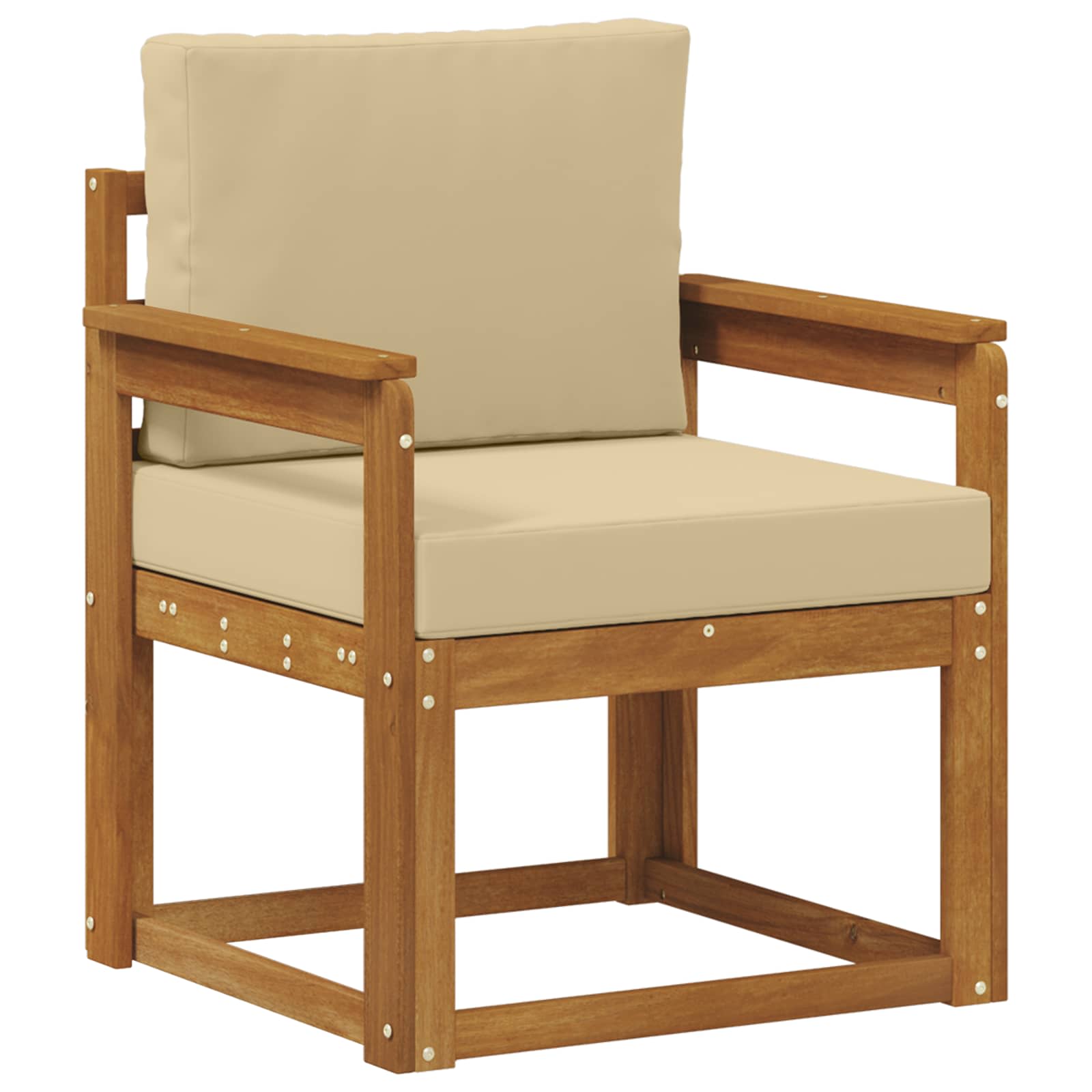 vidaXL Sofa na zewnątrz Lite drewno akacjowe i poliester Naturalny