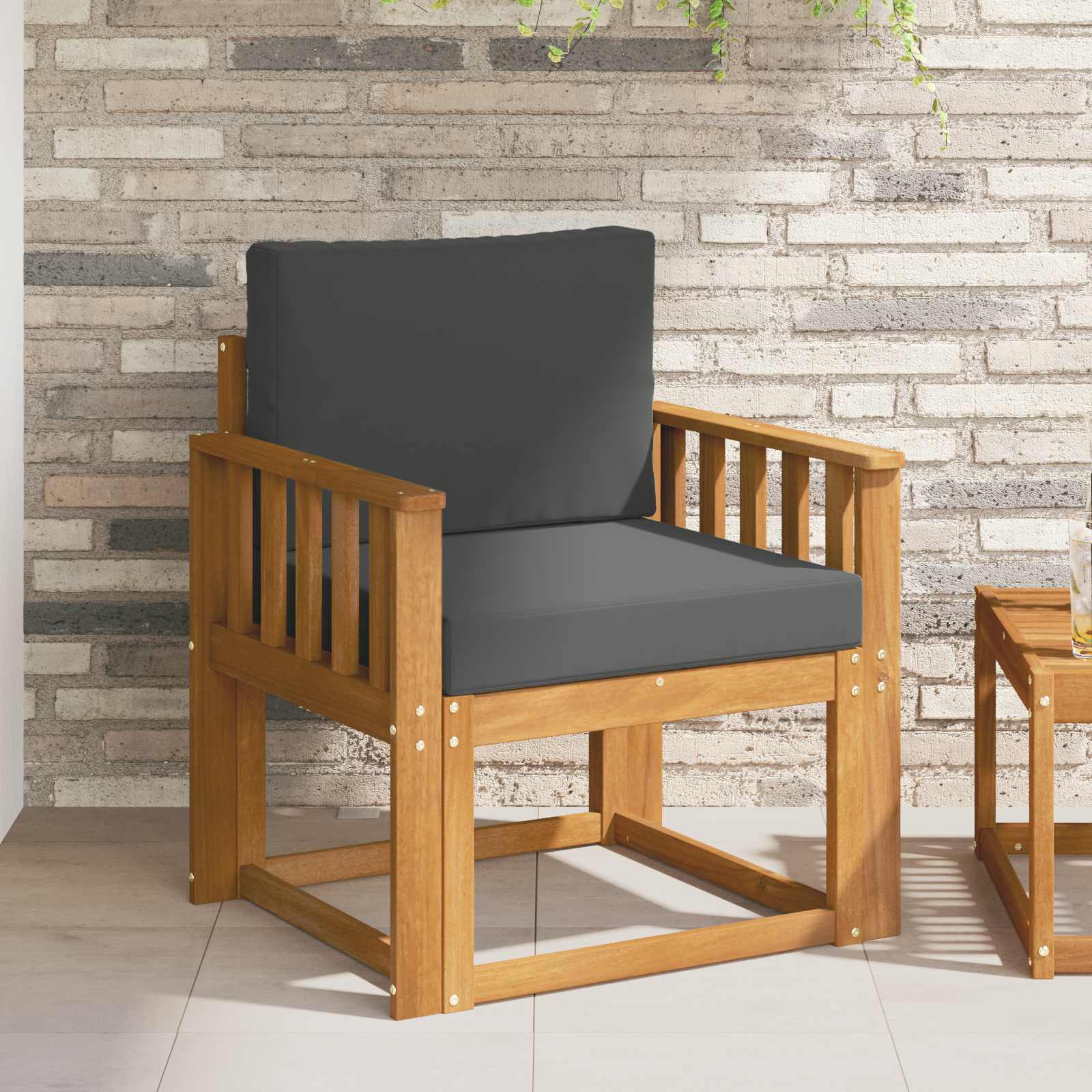vidaXL Sofa na zewnątrz Lite drewno akacjowe i poliester Naturalny