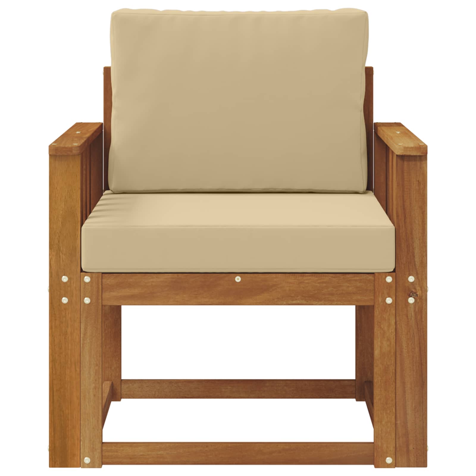 vidaXL Sofa na zewnątrz Lite drewno akacjowe i poliester Naturalny