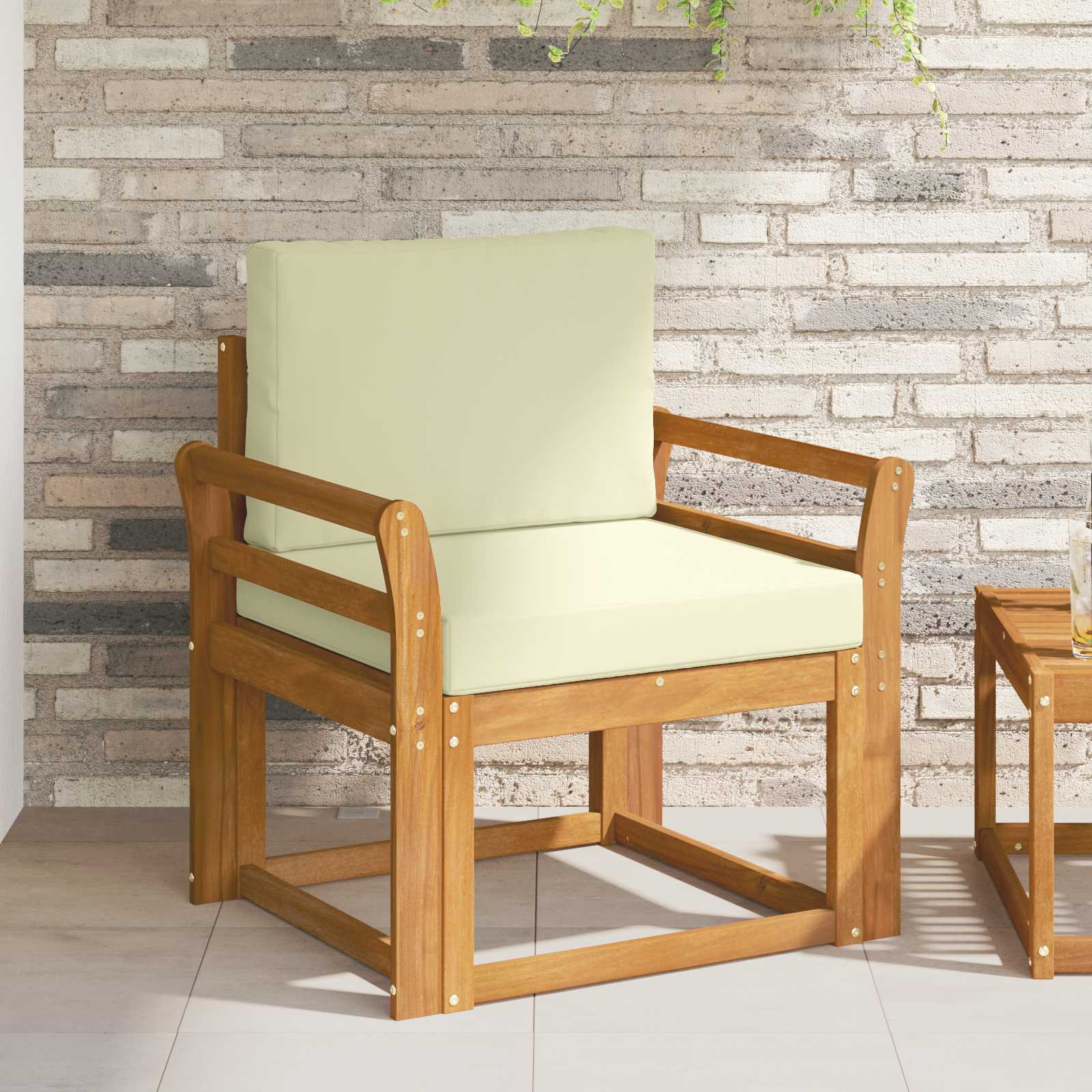 vidaXL Sofa na zewnątrz Lite drewno akacjowe i poliester Naturalny