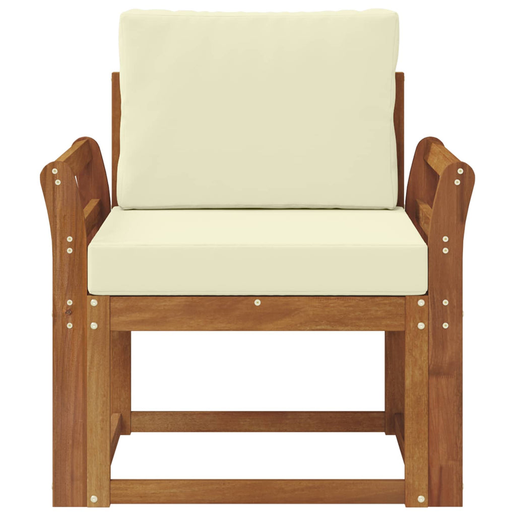 vidaXL Sofa na zewnątrz Lite drewno akacjowe i poliester Naturalny