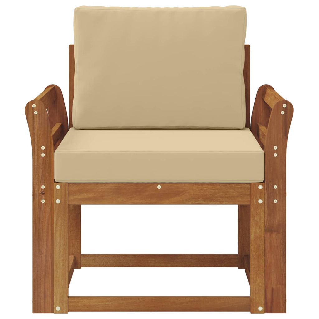 vidaXL Sofa na zewnątrz Lite drewno akacjowe i poliester Naturalny