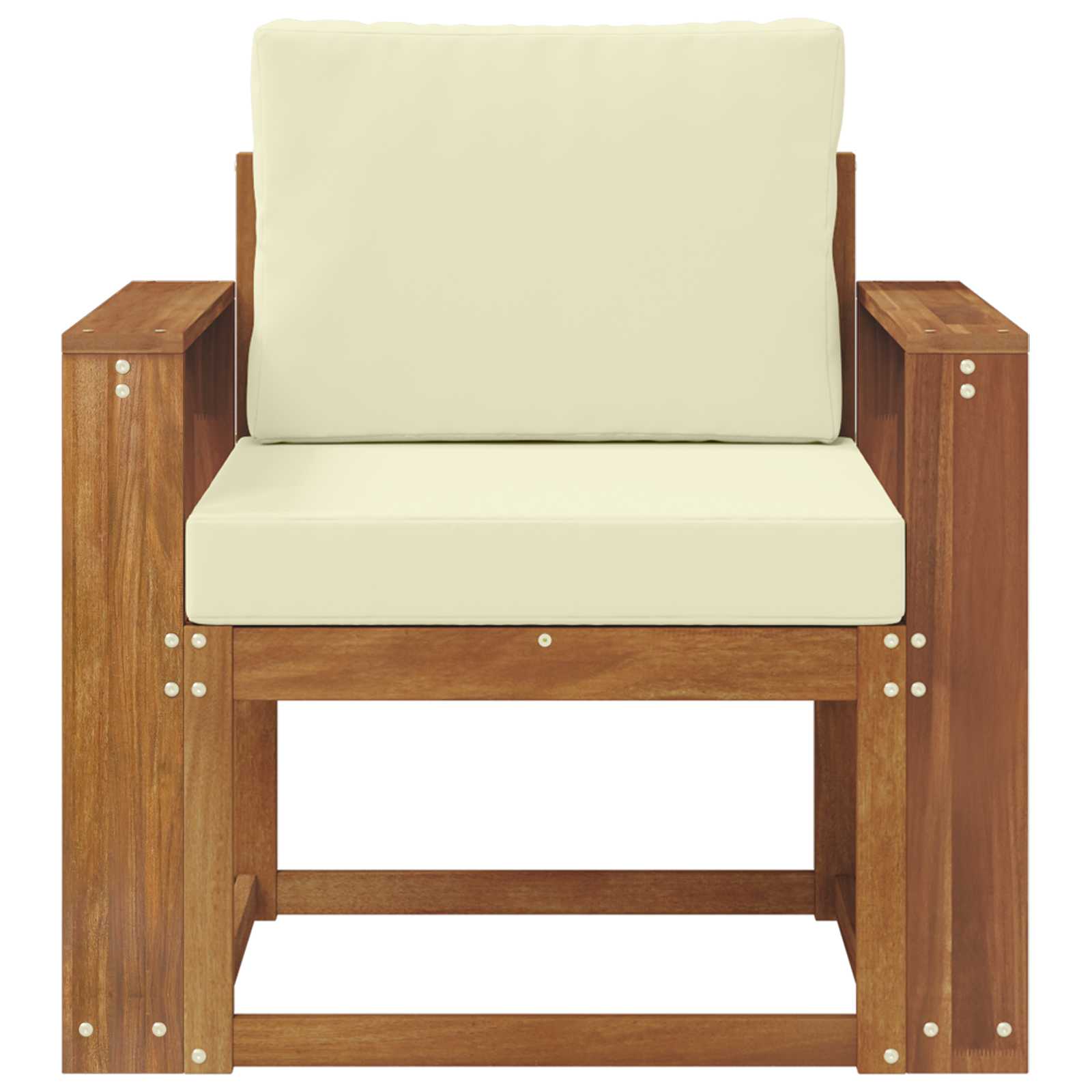 vidaXL Sofa na zewnątrz Lite drewno akacjowe i poliester Naturalny