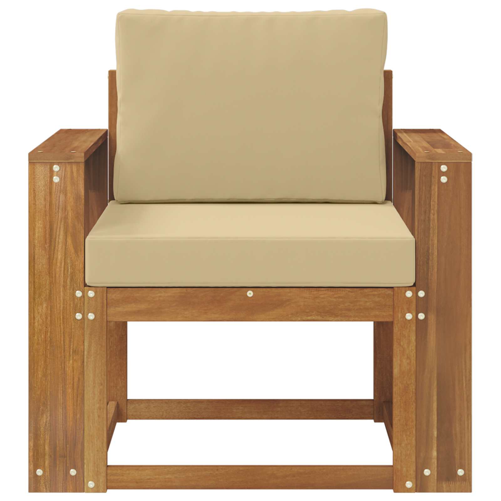 vidaXL Sofa na zewnątrz Lite drewno akacjowe i poliester Naturalny