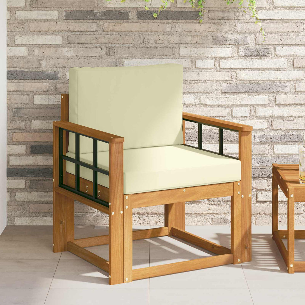 vidaXL Sofa na zewnątrz Lite drewno akacjowe i poliester Naturalny