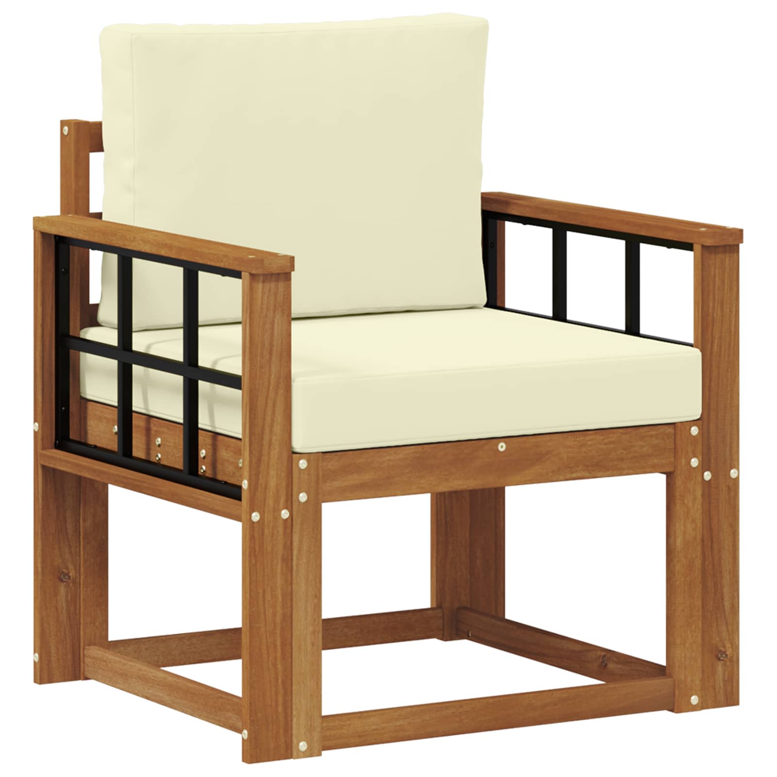 vidaXL Sofa na zewnątrz Lite drewno akacjowe i poliester Naturalny