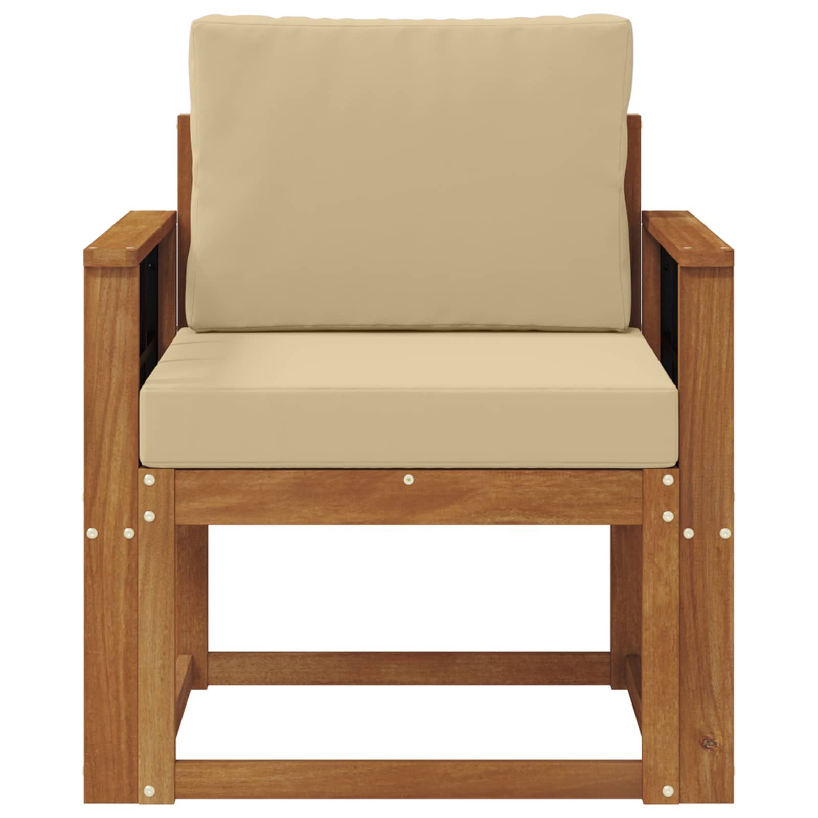 vidaXL Sofa na zewnątrz Lite drewno akacjowe i poliester Naturalny