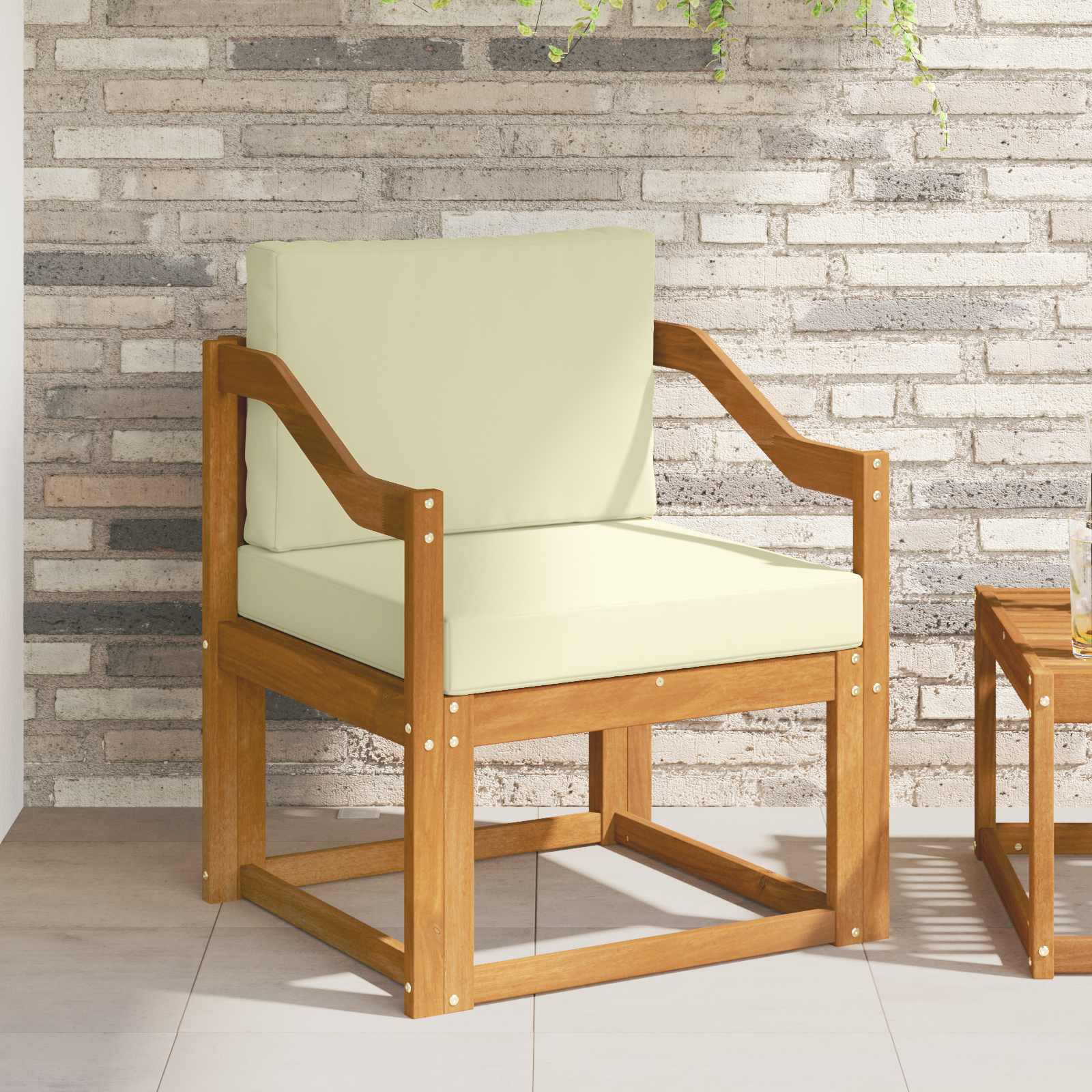 vidaXL Sofa na zewnątrz Lite drewno akacjowe i poliester Naturalny