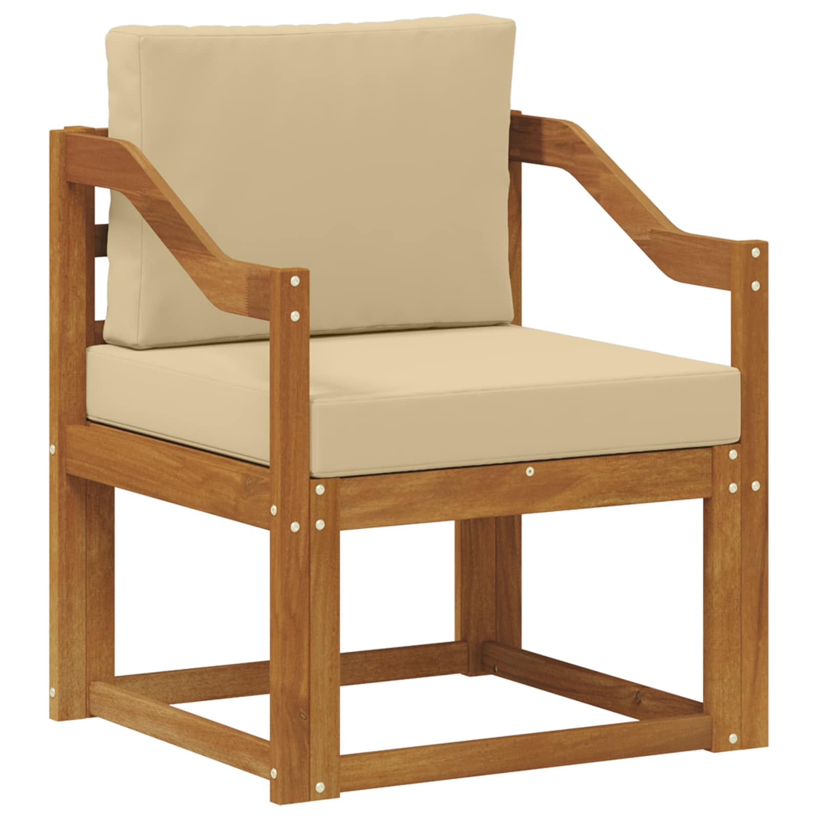 vidaXL Sofa na zewnątrz Lite drewno akacjowe i poliester Naturalny