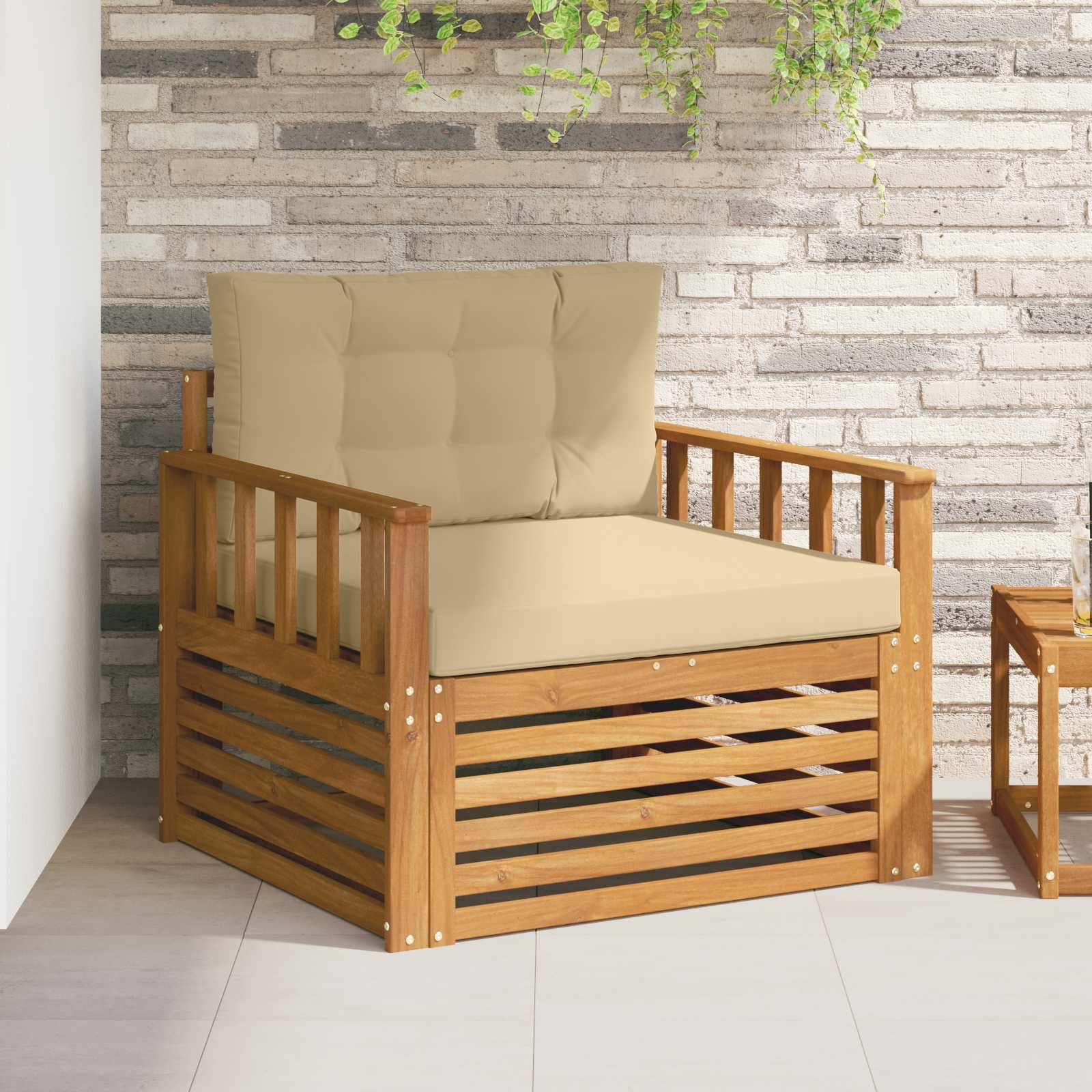 vidaXL Sofa na zewnątrz Lite drewno akacjowe i poliester