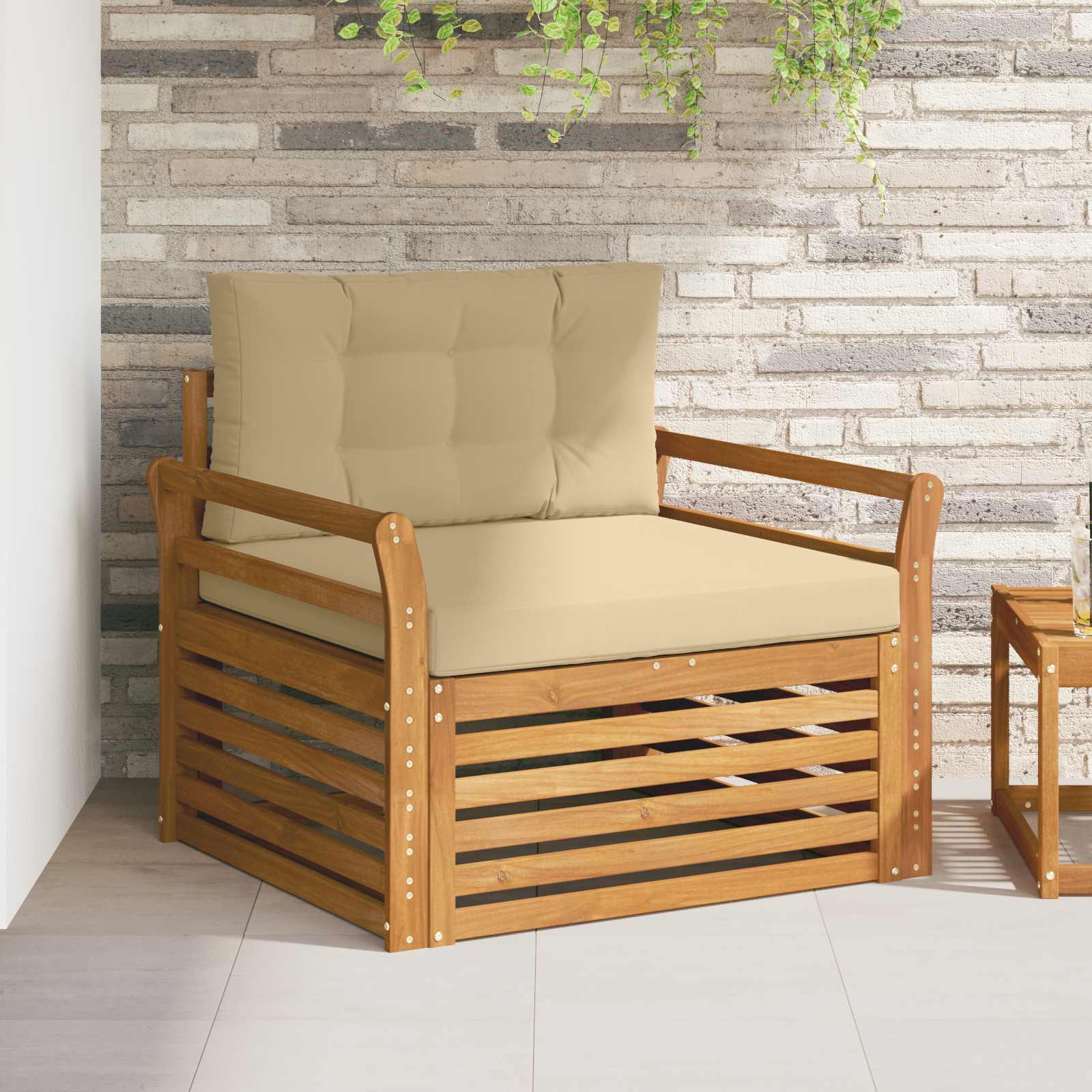 vidaXL Sofa na zewnątrz Lite drewno akacjowe i poliester