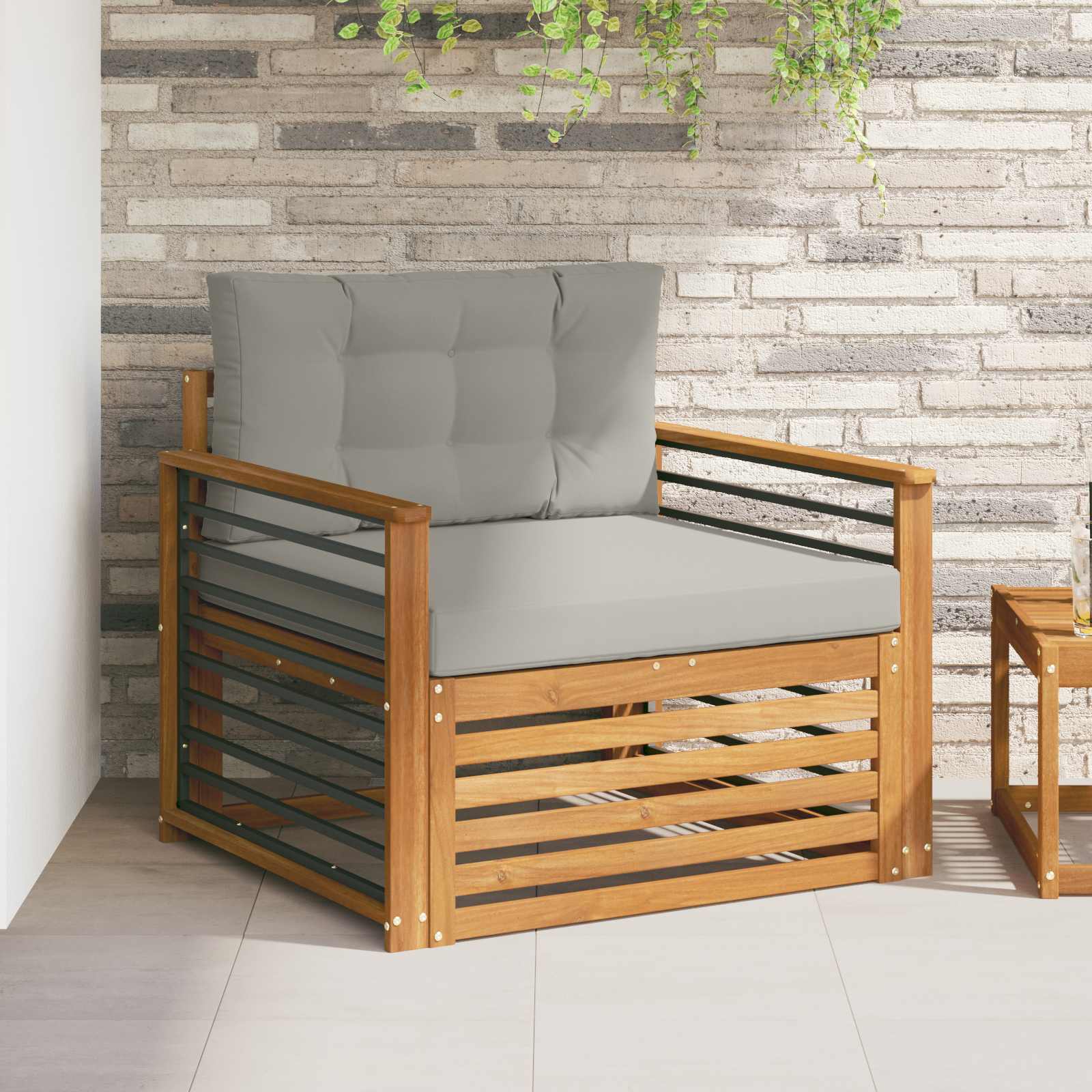 vidaXL Sofa na zewnątrz Lite drewno akacjowe i poliester