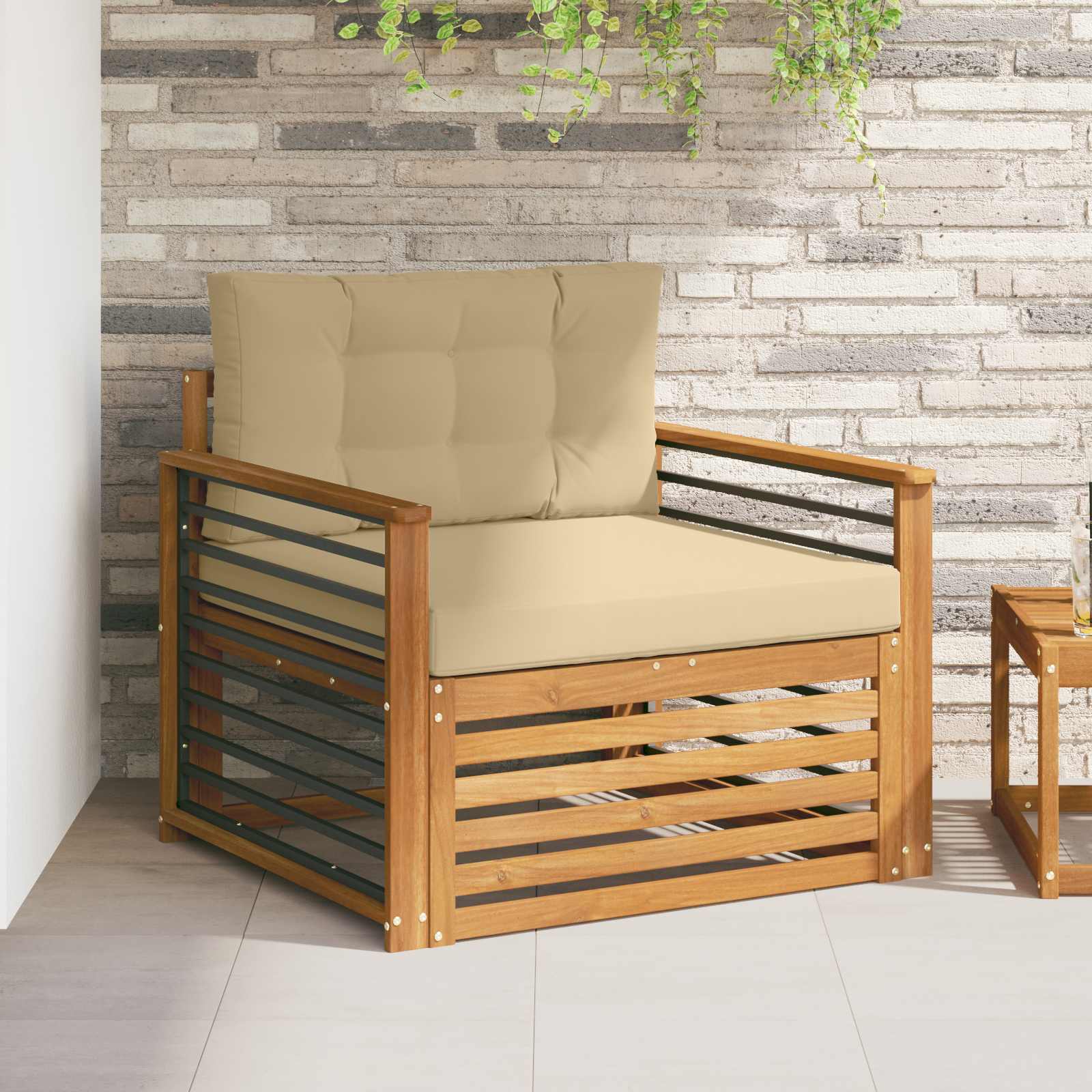 vidaXL Sofa na zewnątrz Lite drewno akacjowe i poliester