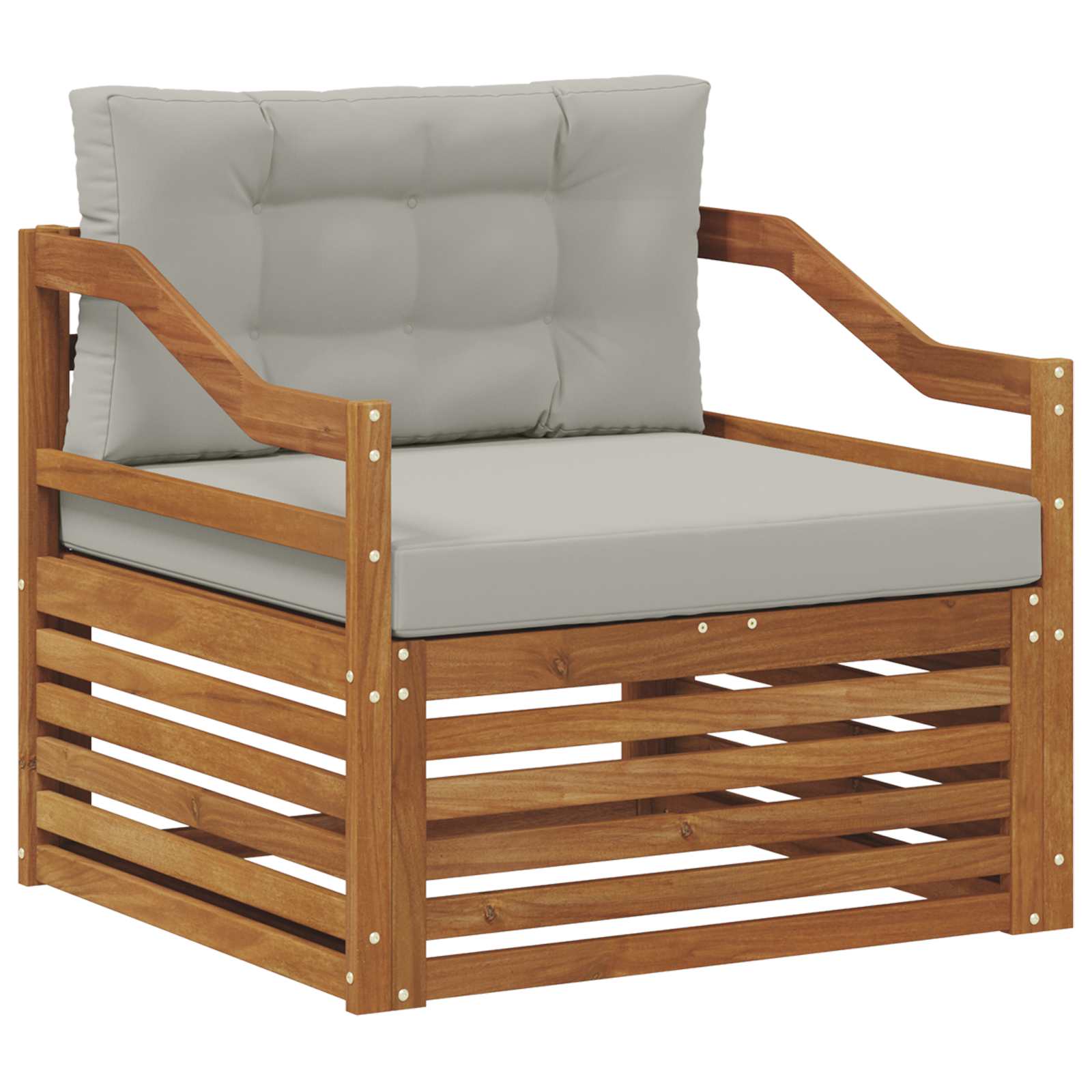 vidaXL Sofa na zewnątrz Naturalny i jasnoszary