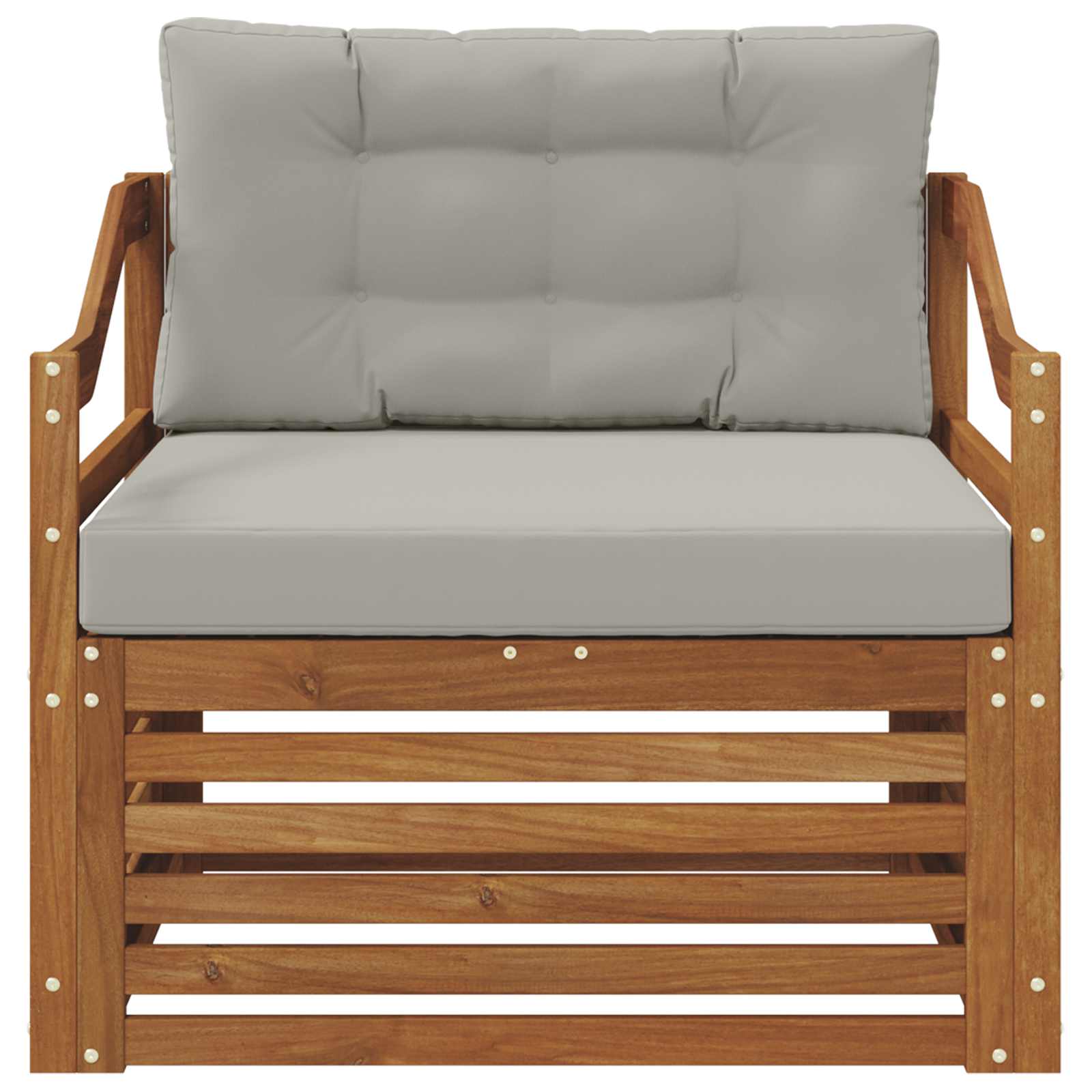 vidaXL Sofa na zewnątrz Naturalny i jasnoszary
