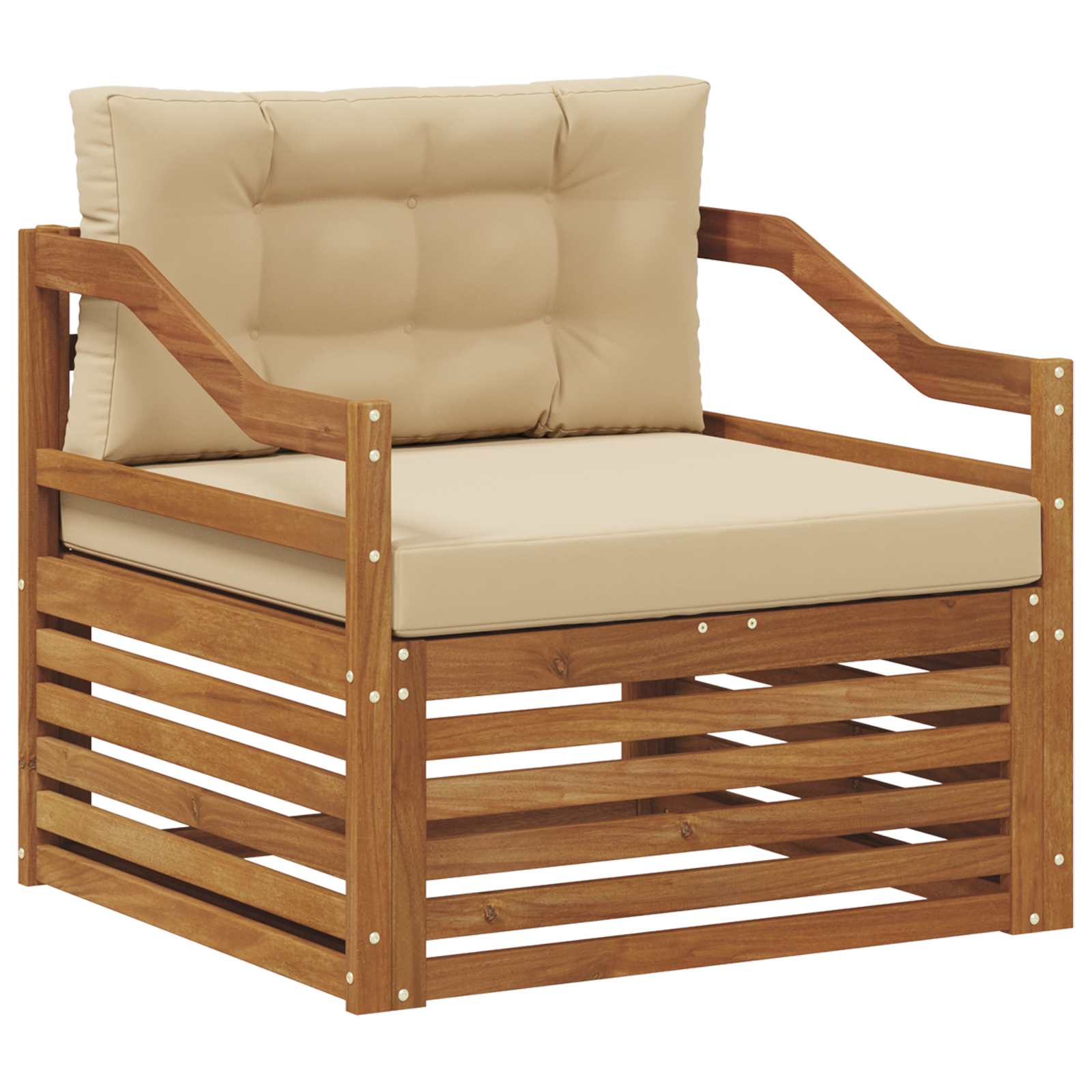 vidaXL Sofa na zewnątrz Naturalny i Beżowy