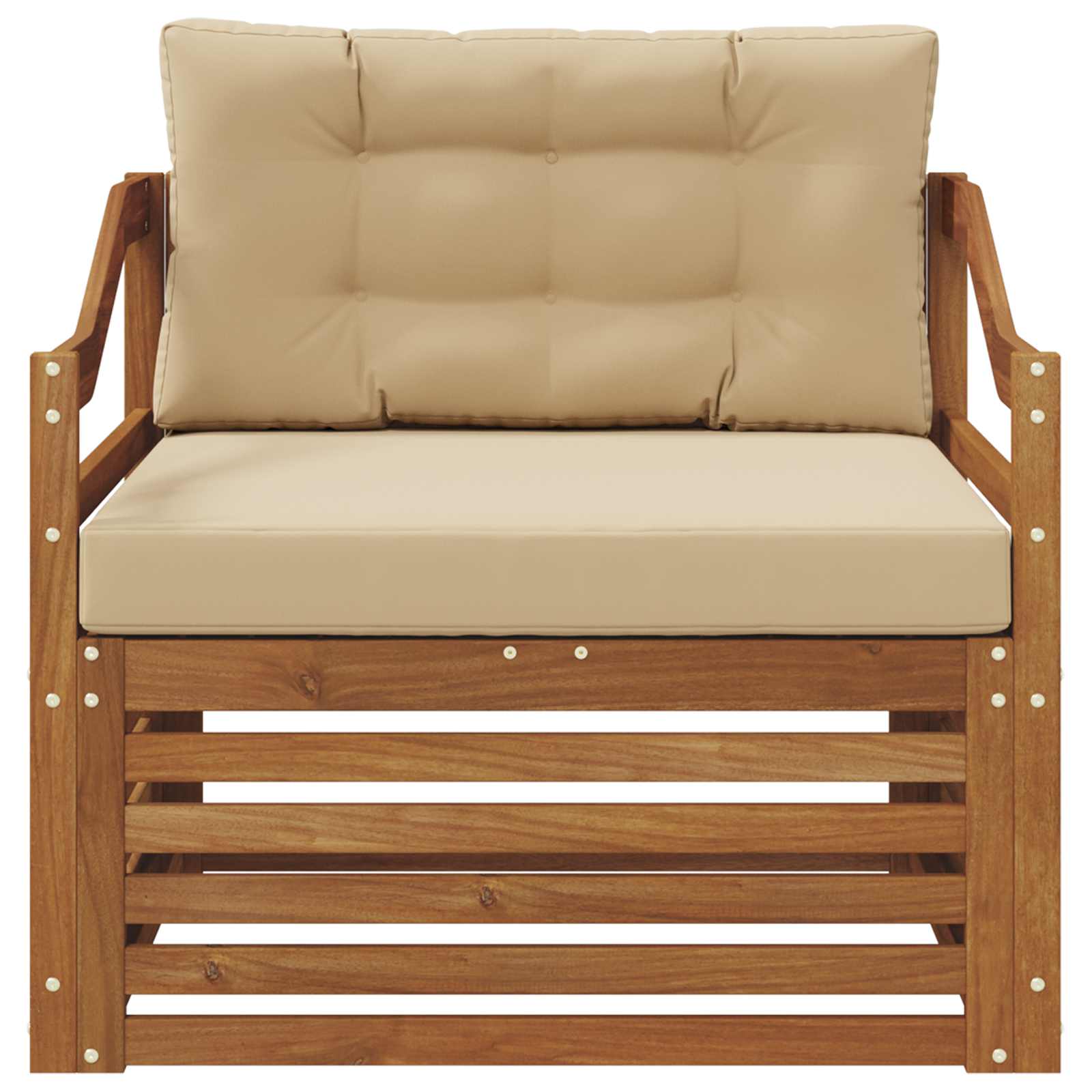 vidaXL Sofa na zewnątrz Naturalny i Beżowy