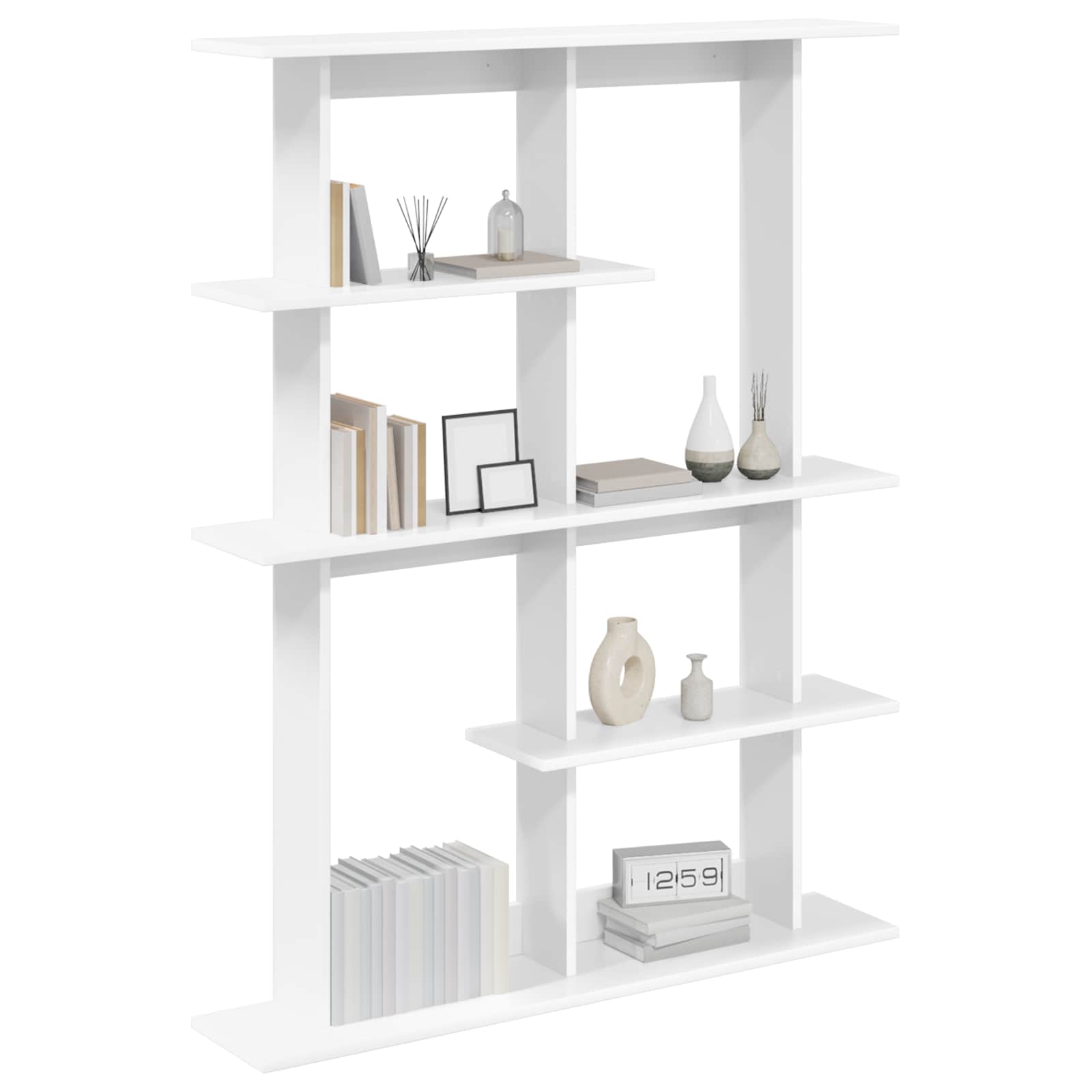 vidaXL Półka ścienna Biały 102 x 20 x 130 cm Drewno inżynieryjne