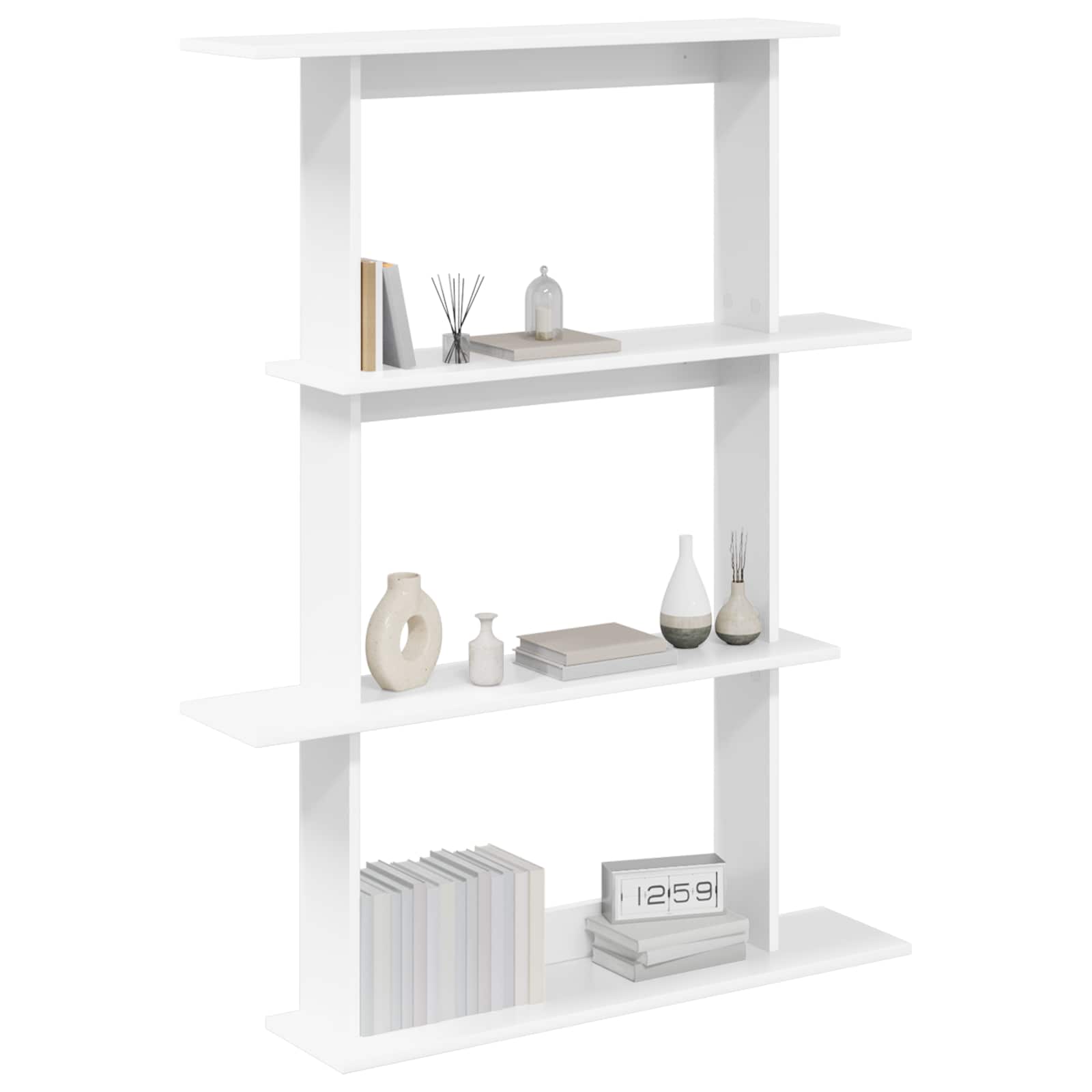 vidaXL Półka ścienna Biały 100 x 20 x 126 cm Drewno inżynieryjne
