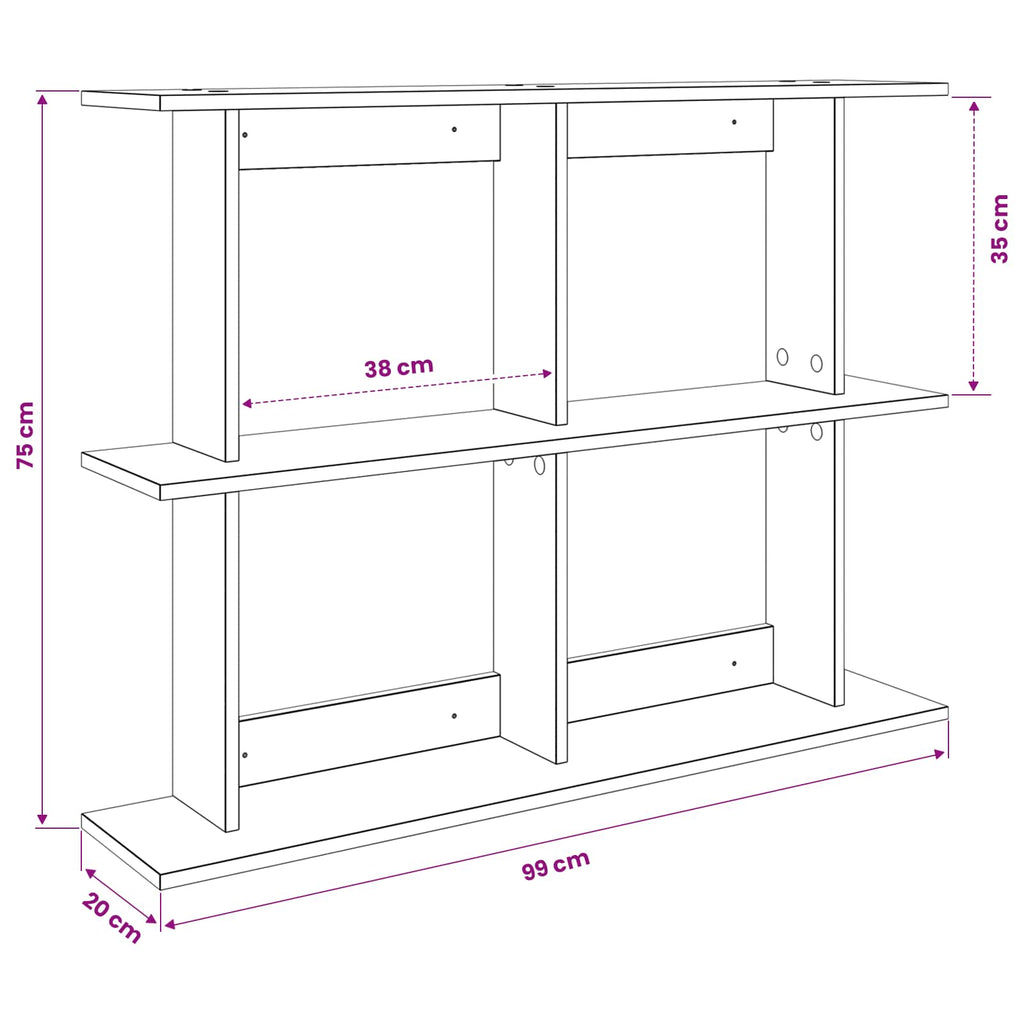 vidaXL Półka ścienna Do montażu na ścianie Biały 100 x 20 x 75 cm