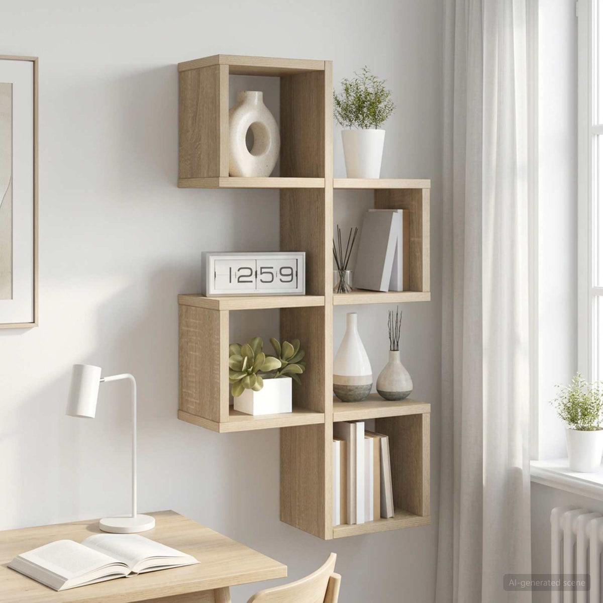 vidaXL Półka ścienna Do montażu na ścianie dąb Sonoma 39 x 15 x 76 cm