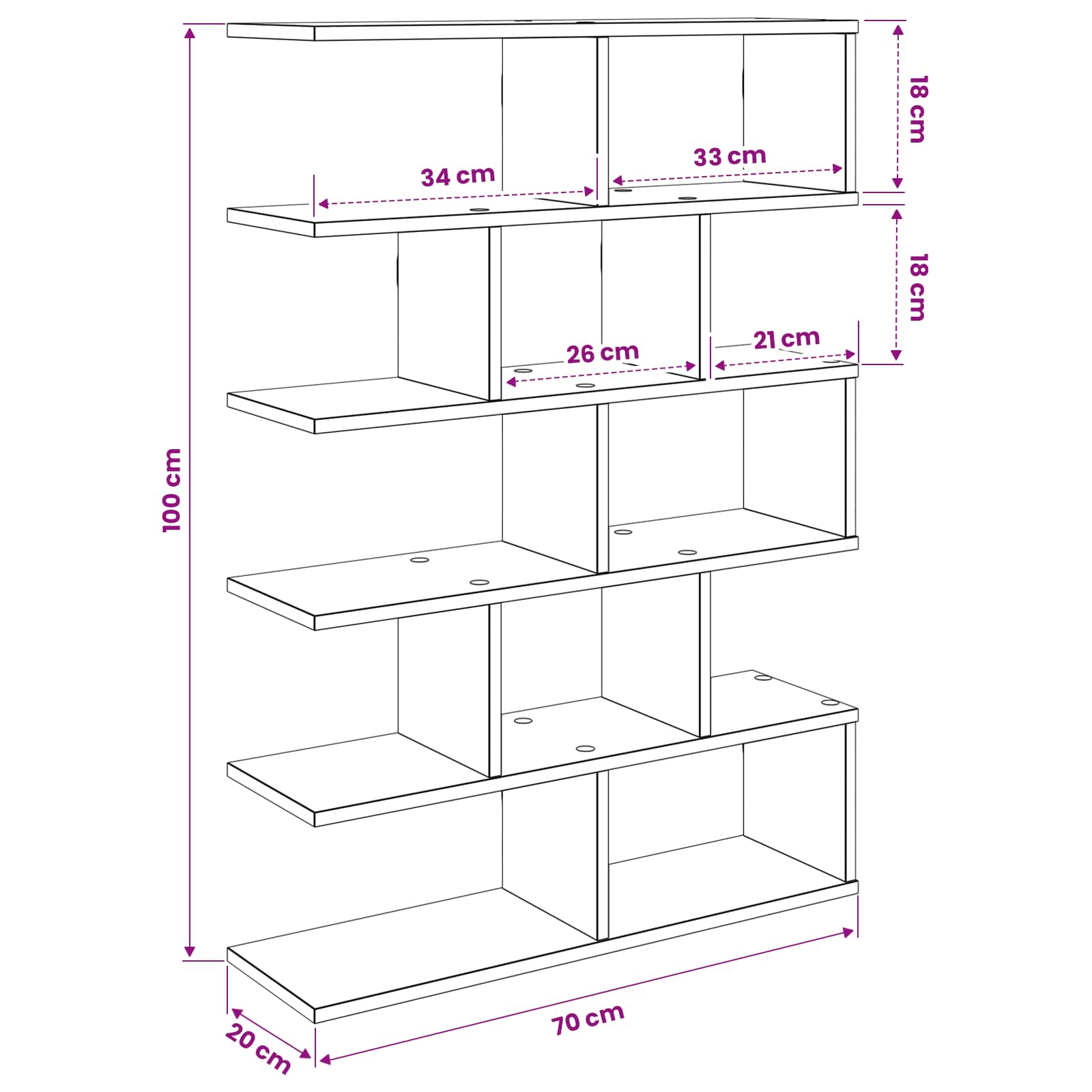 vidaXL Półka ścienna Stare drewno 70 x 20 x 100 cm Drewno inżynieryjne