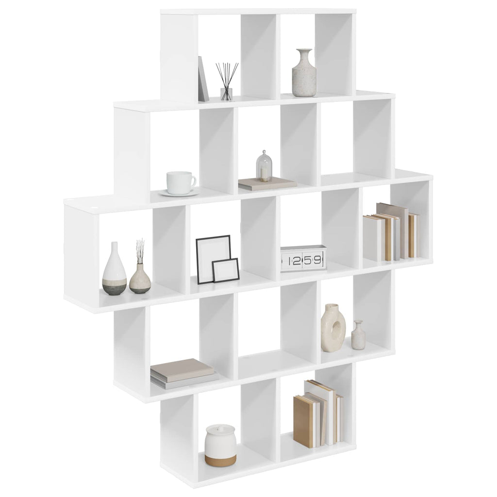 vidaXL Półka ścienna Biały 120 x 20 x 136 cm Drewno inżynieryjne