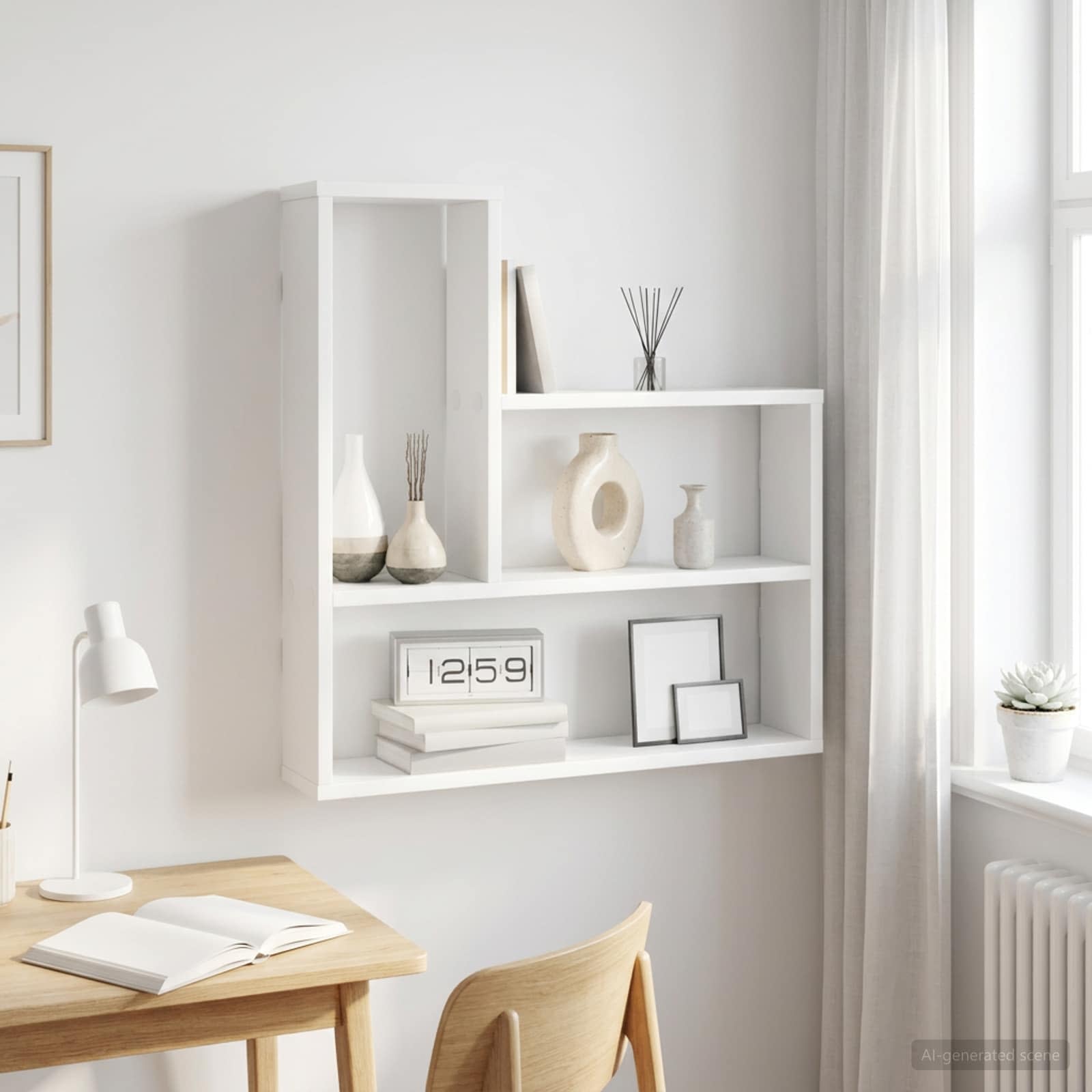 vidaXL Półka ścienna Biały 60 x 11 x 60 cm Drewno inżynieryjne