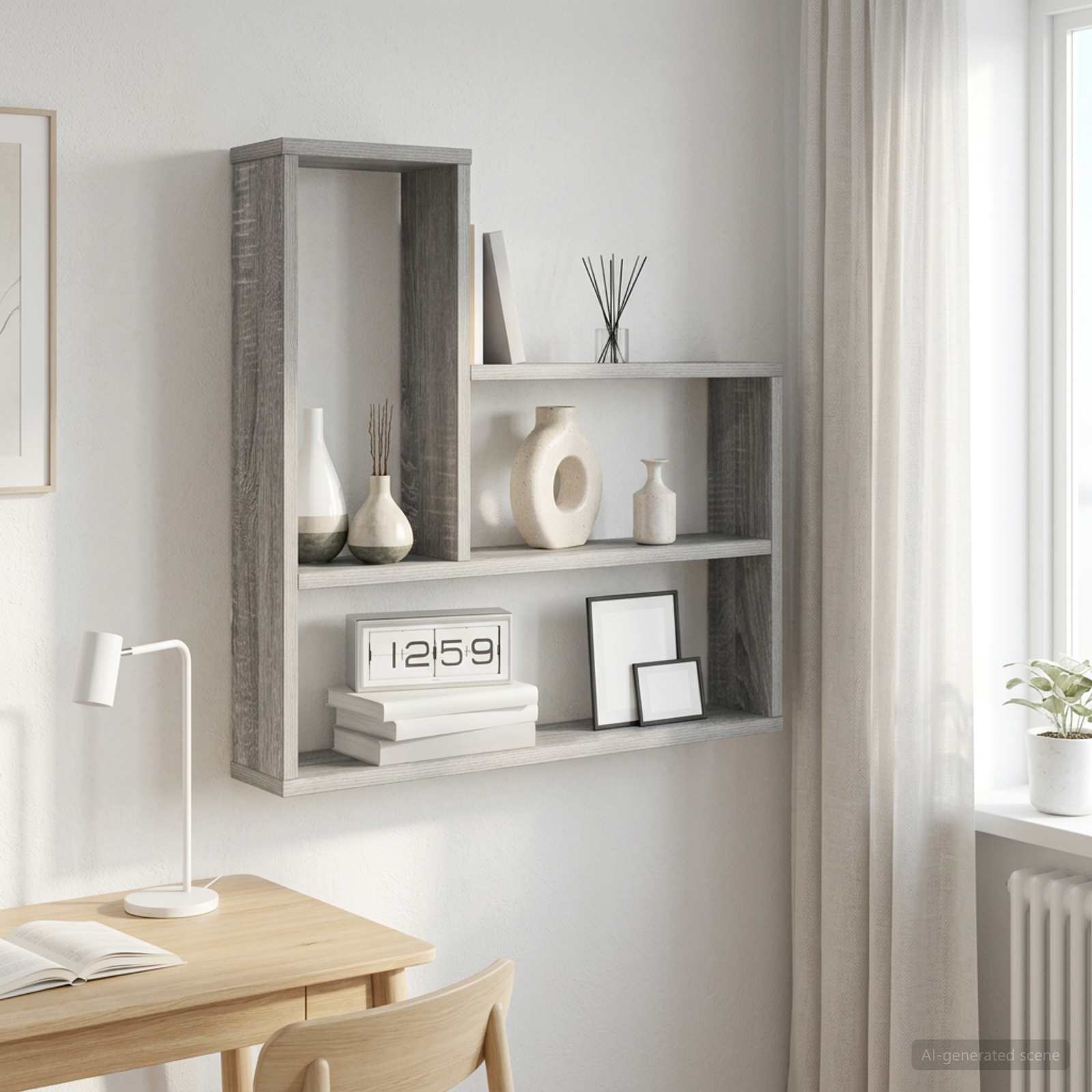 vidaXL Półka ścienna Szary Sonoma 60 x 11 x 60 cm Drewno inżynieryjne