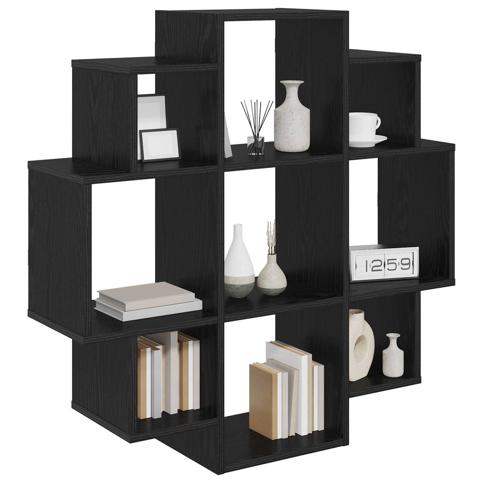 vidaXL Półka ścienna Czarny dąb 90 x 25 x 90 cm Drewno inżynieryjne