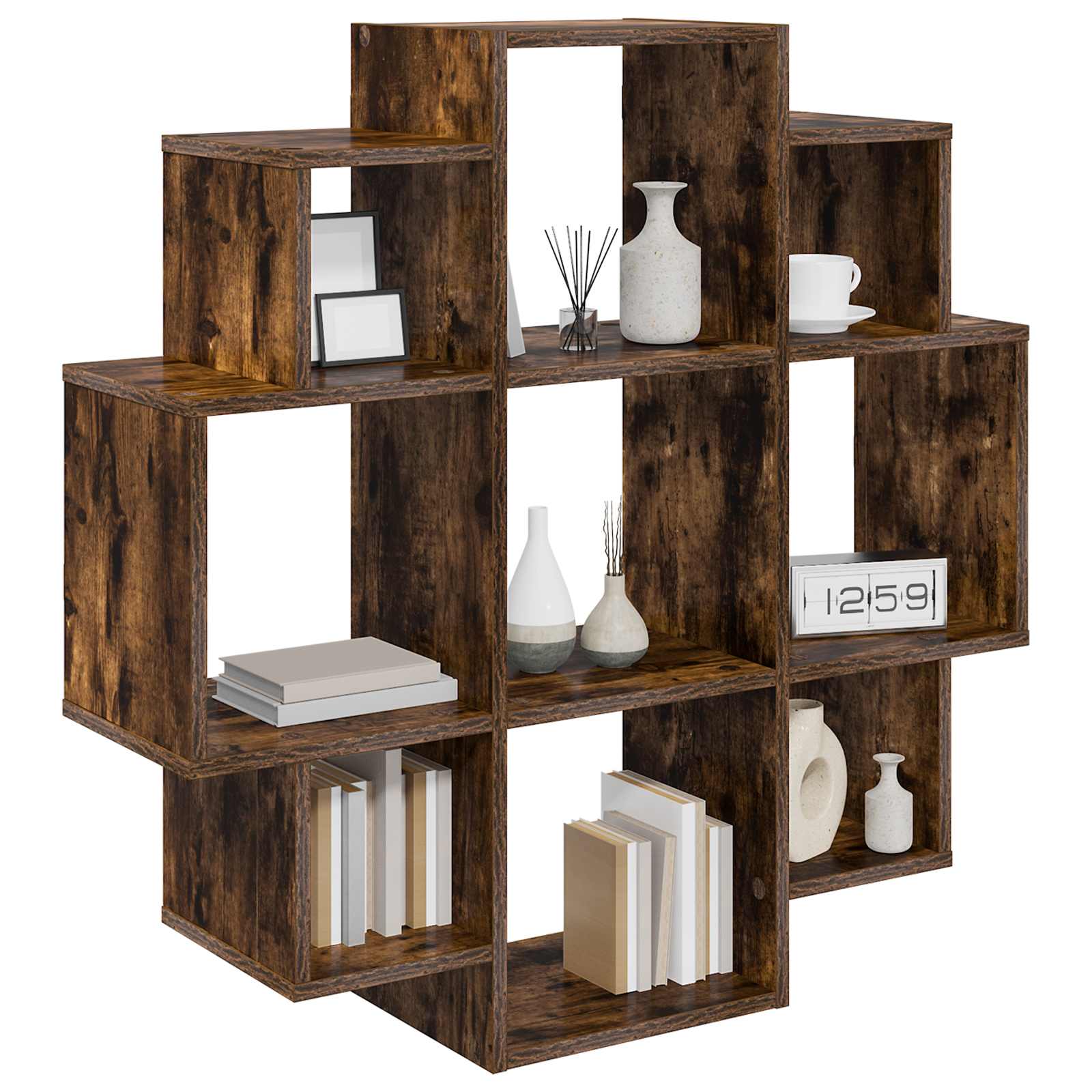vidaXL Półka ścienna Dąb wędzony 90 x 25 x 90 cm Drewno inżynieryjne