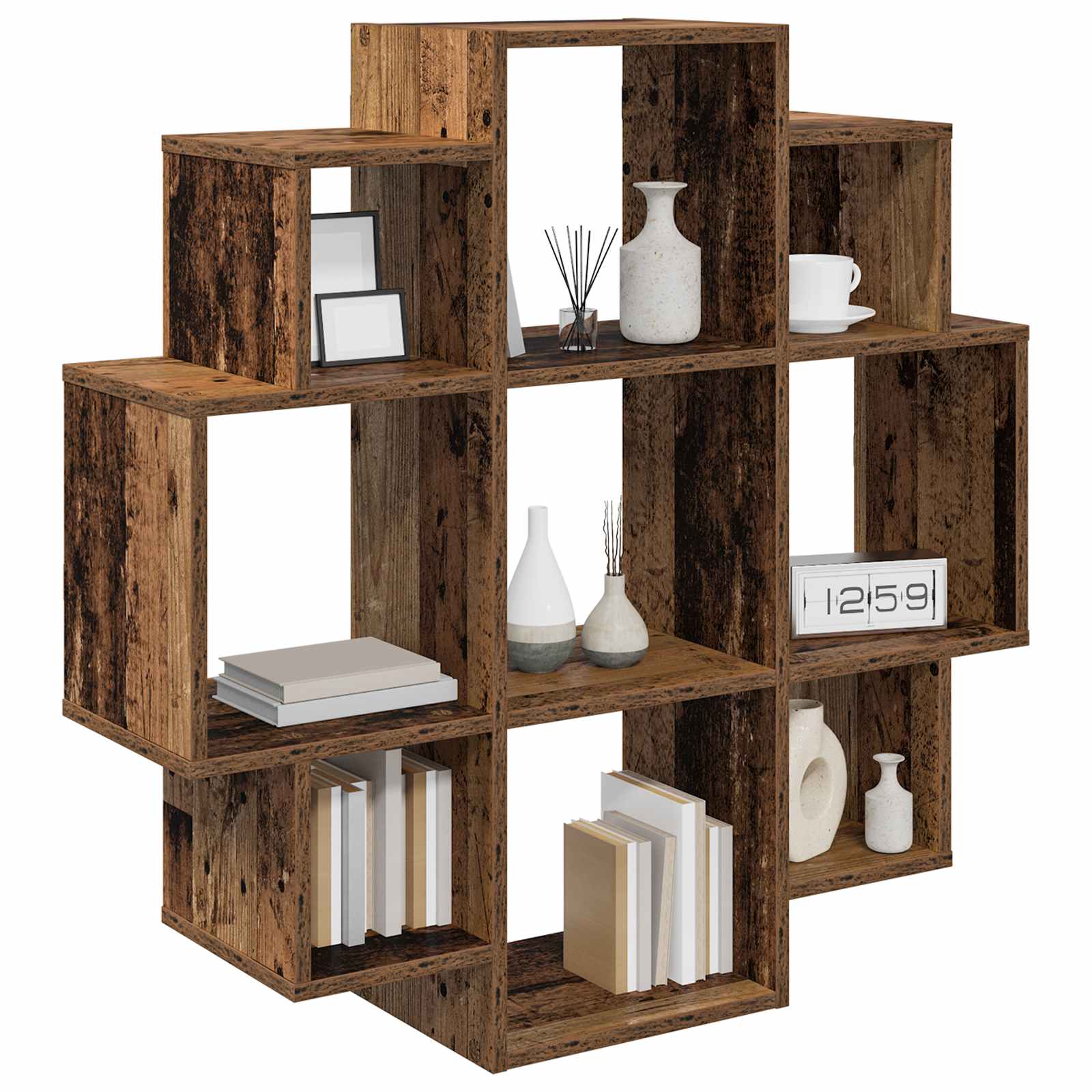vidaXL Półka ścienna Stare drewno 90 x 25 x 90 cm Drewno inżynieryjne