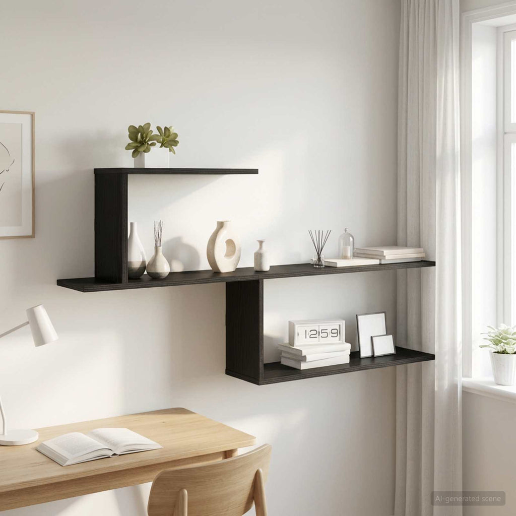 vidaXL Półka ścienna Czarny dąb 122 x 18 x 60 cm Drewno inżynieryjne
