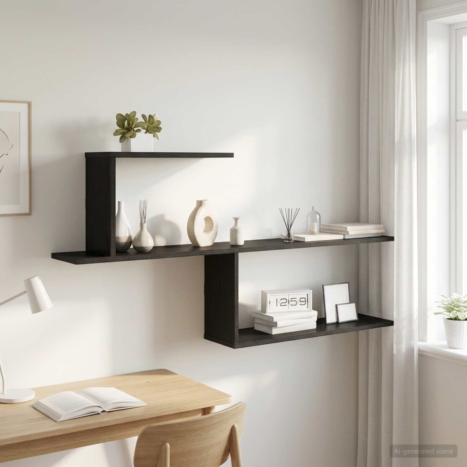 vidaXL Półka ścienna Czarny dąb 122 x 18 x 60 cm Drewno inżynieryjne